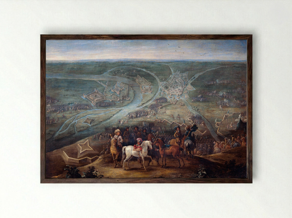 The Siege of Rheinberg by the French, 6 June 1672 - Lambert de Hondt (II) - Framed Print Dark Wood