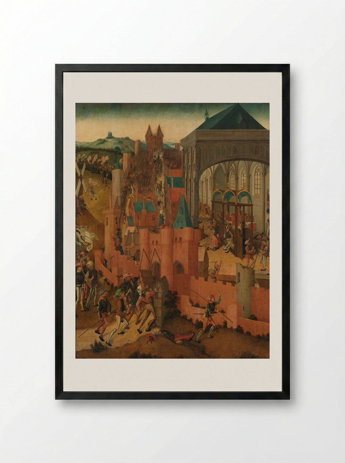 The Siege of Rhenen - Master of Rhenen - Framed Print Black