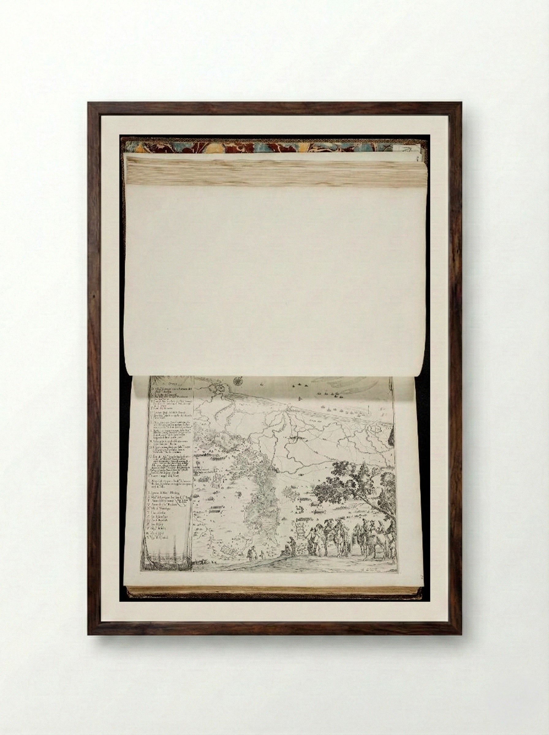 The Siege of Saint-Omer - Stefano Della Bella - Framed Print Dark Wood