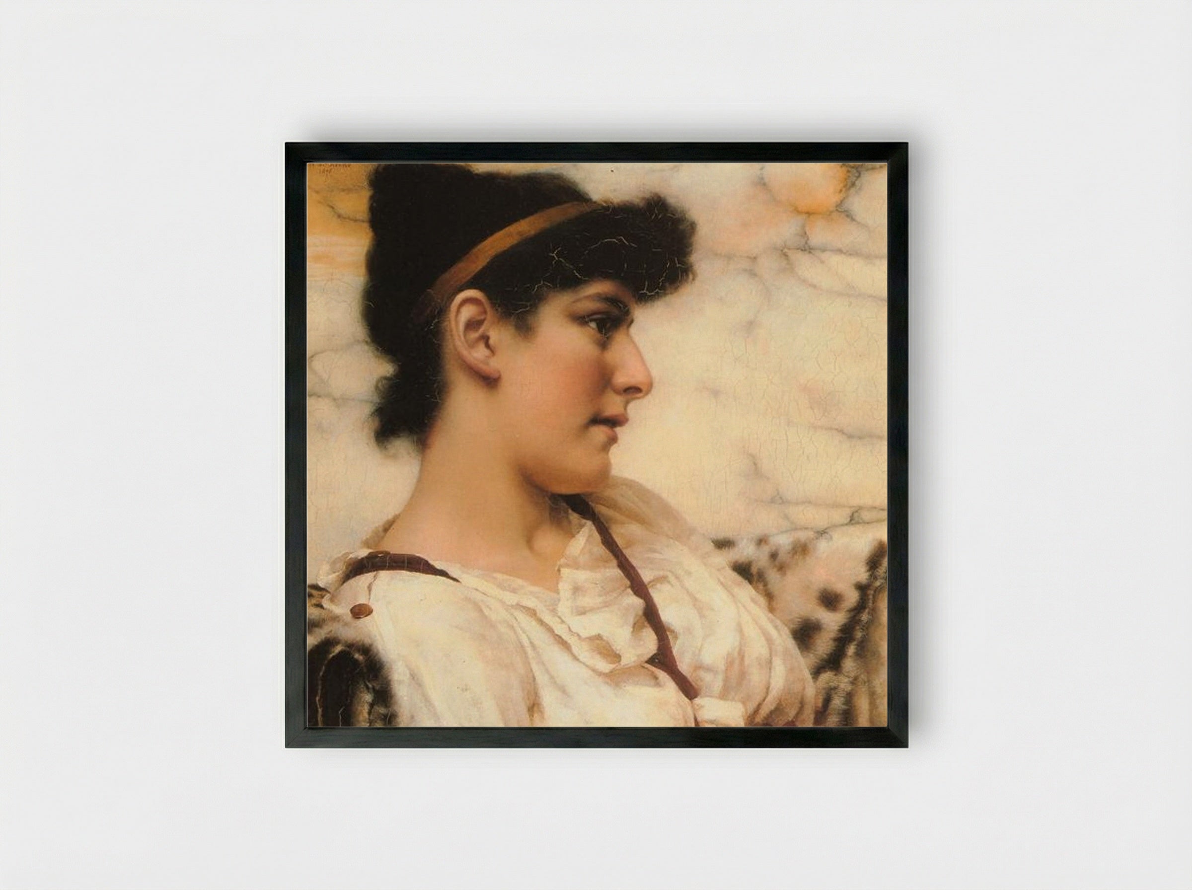 The Siesta - John William Godward - Framed Print Black