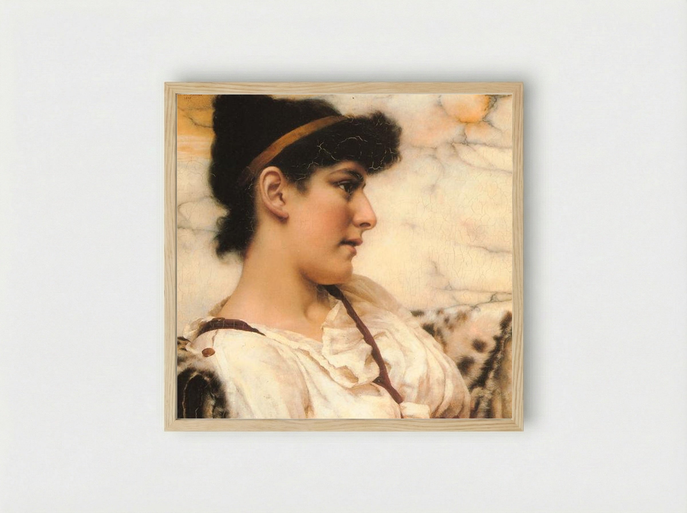 The Siesta - John William Godward - Framed Print Wood