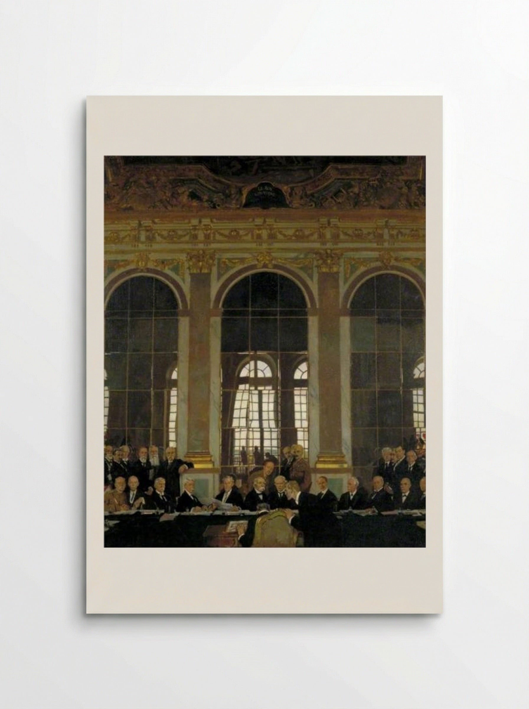 The Signing of Peace in the Hall of Mirrors, Versailles, 28 June 1919 - William Orpen - Poster