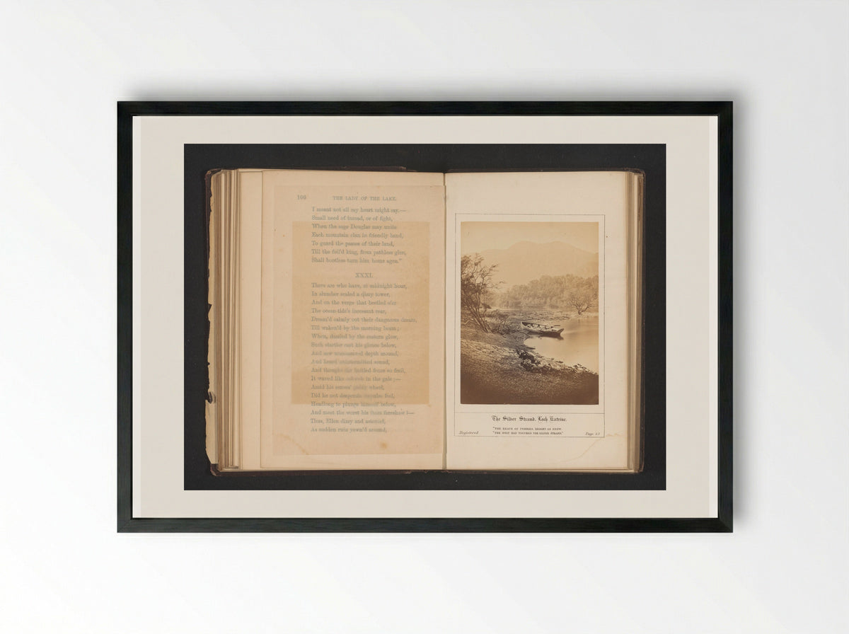 The Silver Strand, Loch Katrine - George Washington Wilson - Framed Print Black