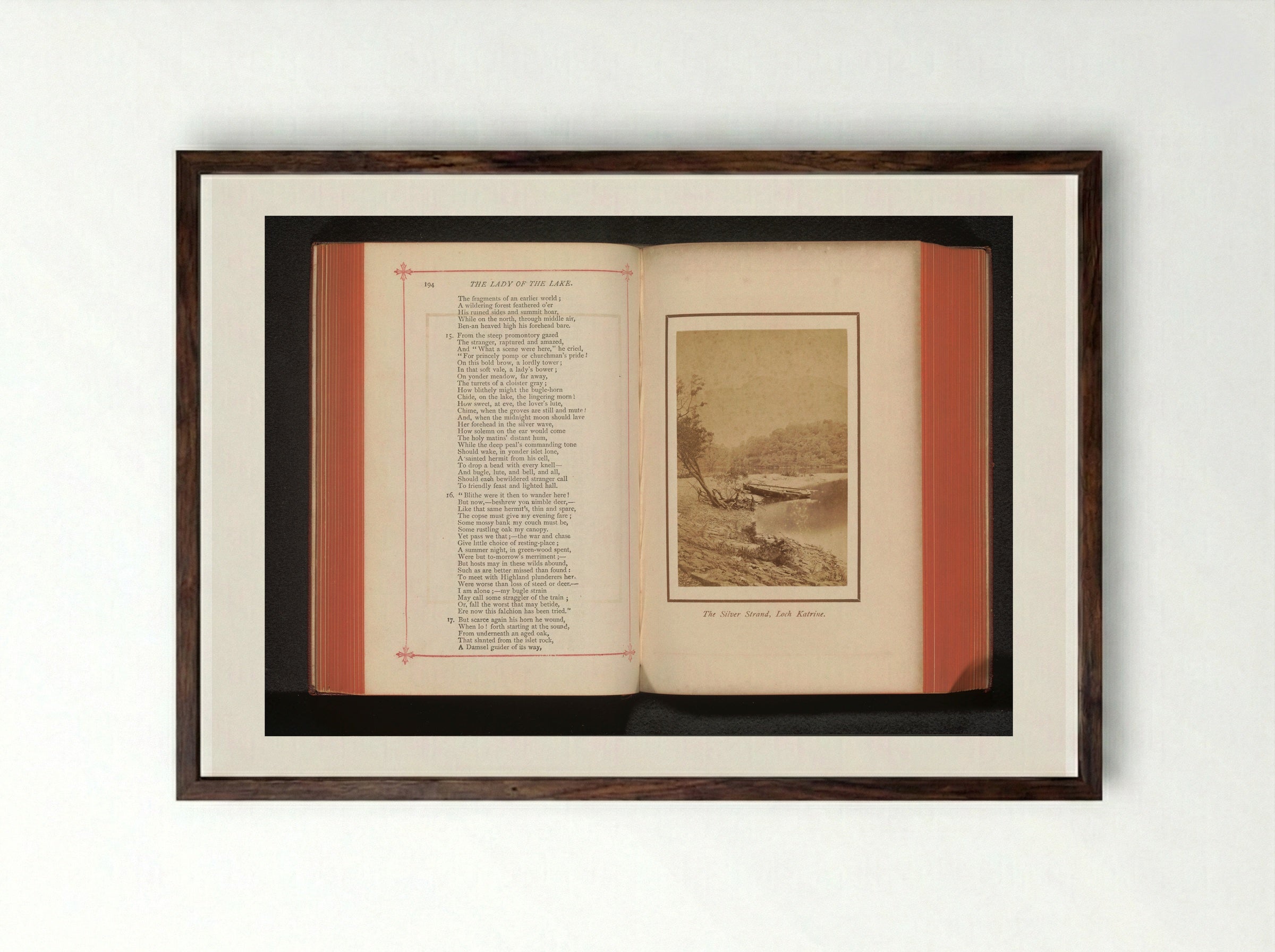 The Silver Strand, Loch Katrine - George Washington Wilson - Framed Print Dark Wood