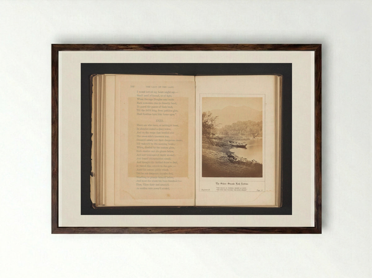The Silver Strand, Loch Katrine - George Washington Wilson - Framed Print Dark Wood