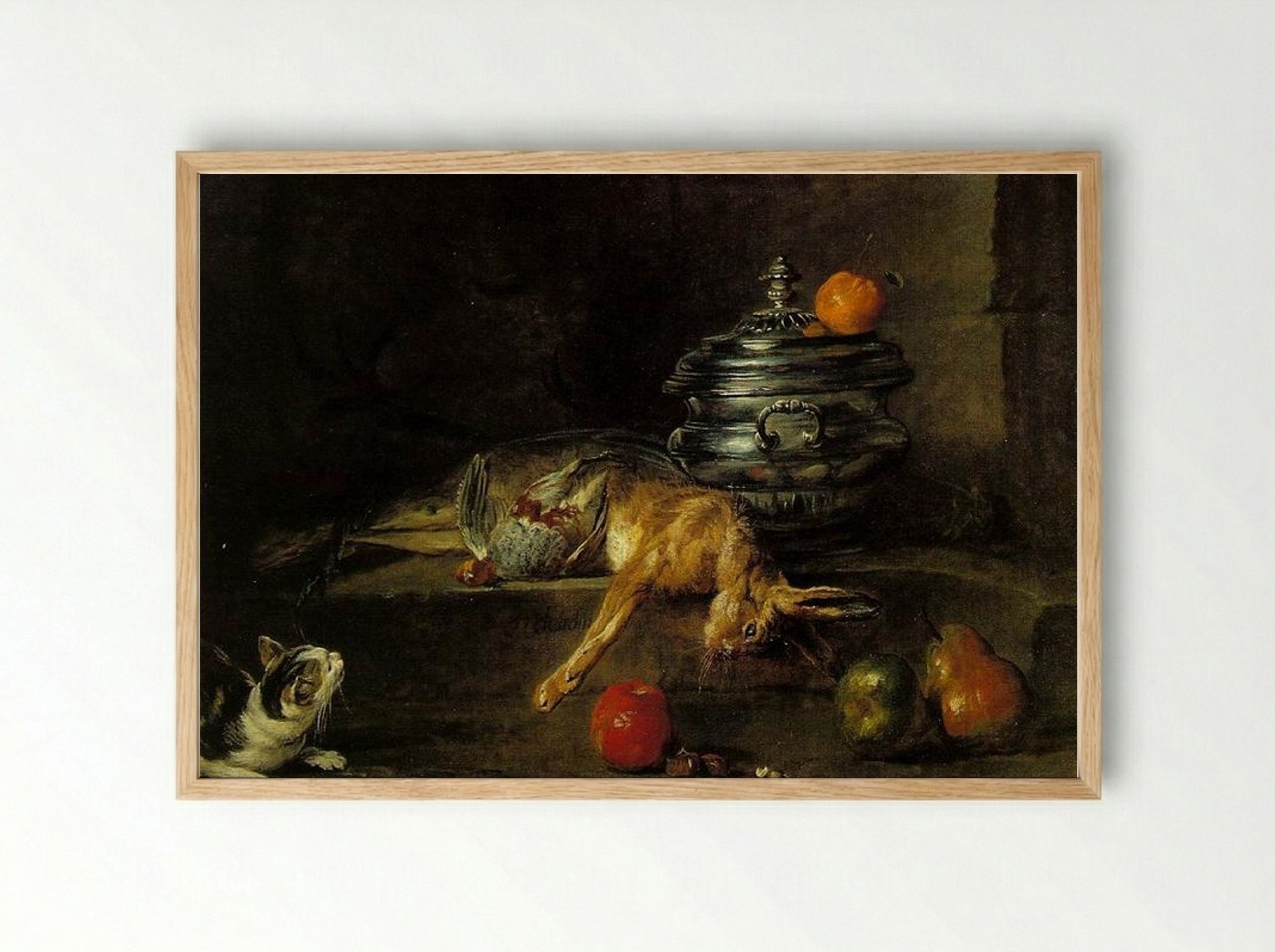 The Silver Tureen - Jean-Baptiste-Siméon Chardin - Framed Print Wood