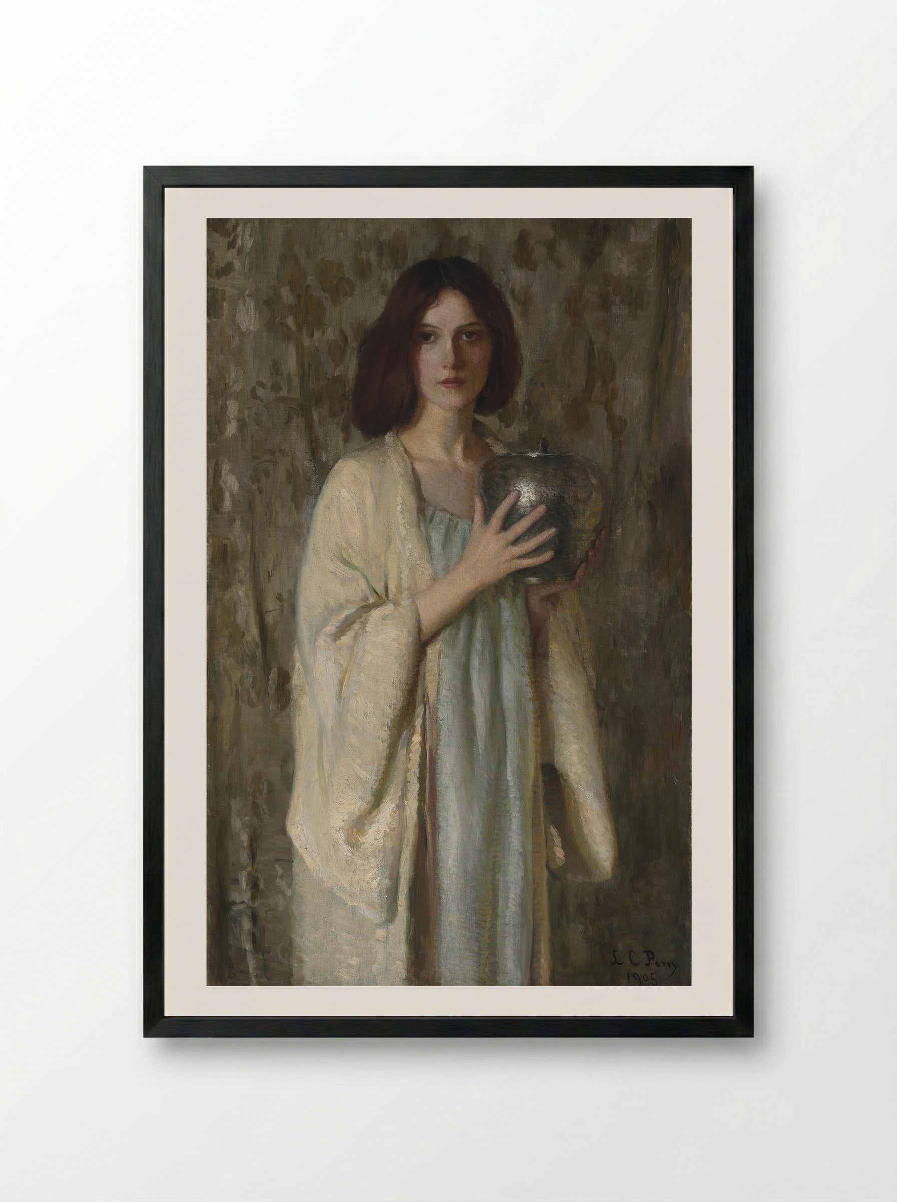 The Silver Vase - Lilla Cabot Perry - Framed Print Black