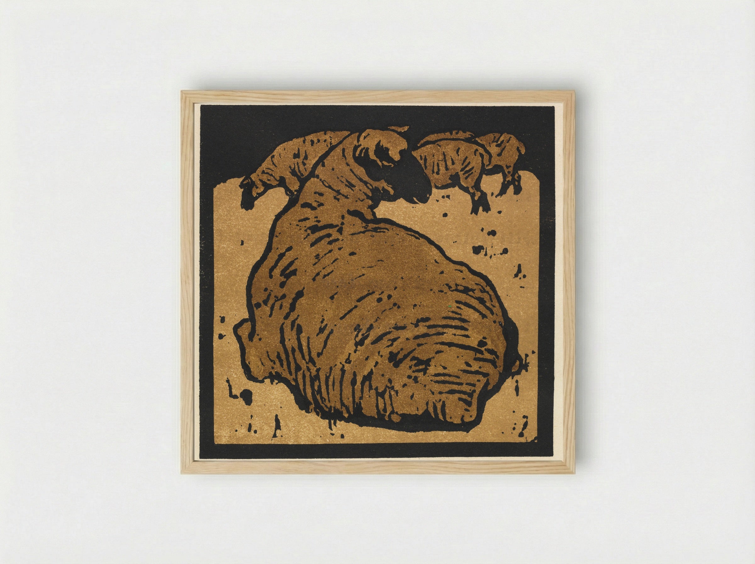 The Simple Sheep - William Nicholson - Framed Print Wood