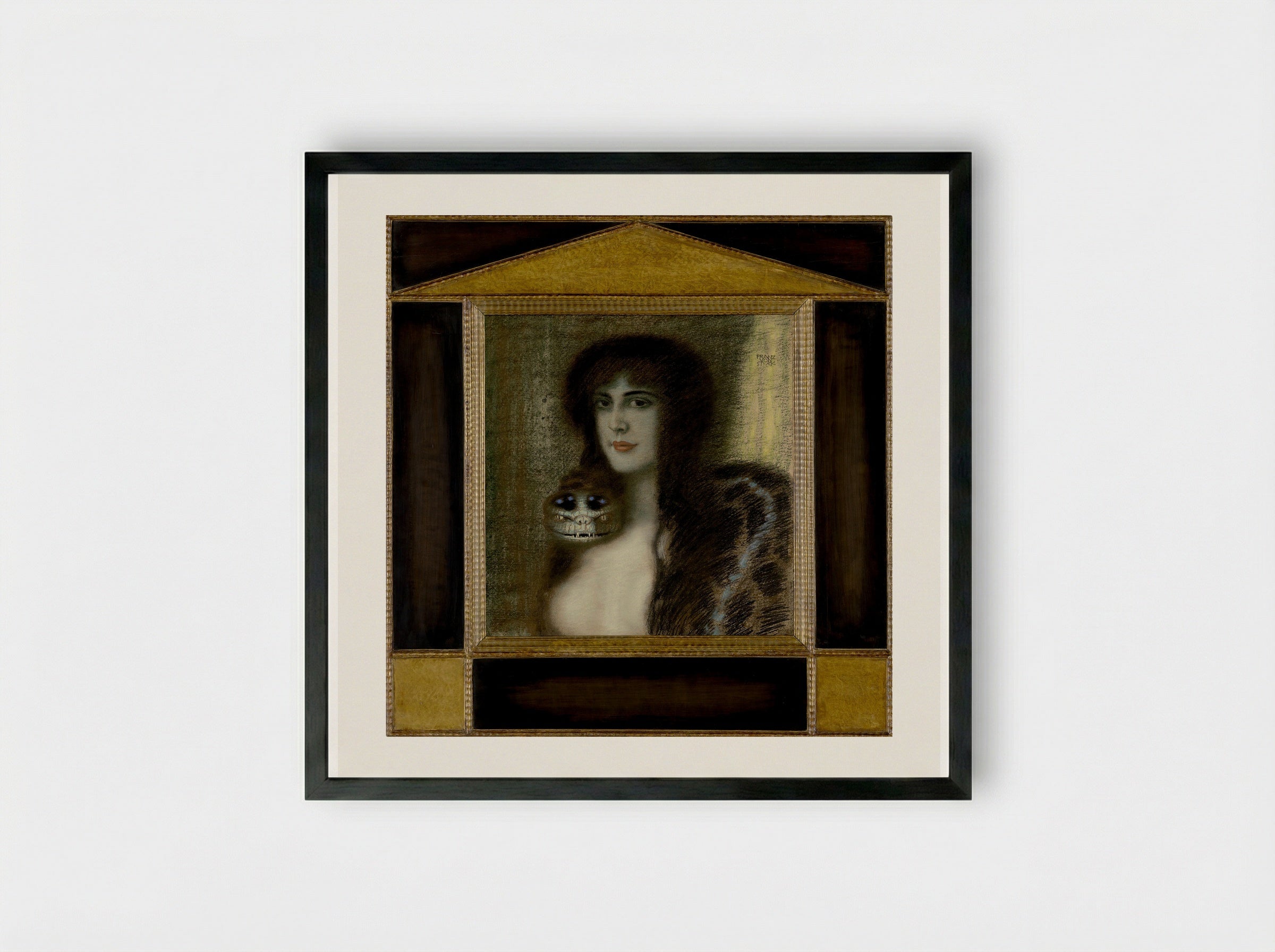 The Sin - Franz von Stuck - Framed Print Black