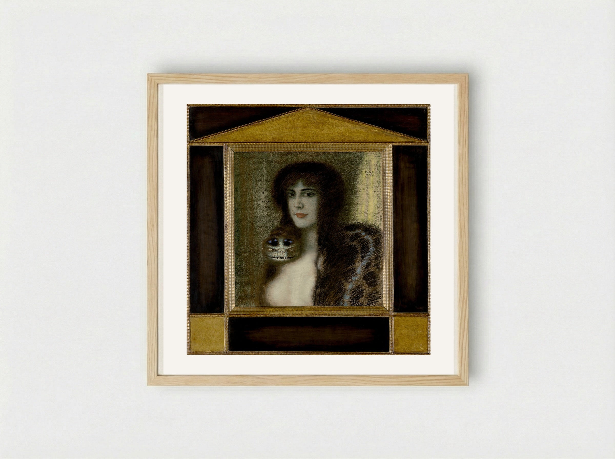 The Sin - Franz von Stuck - Framed Print Wood