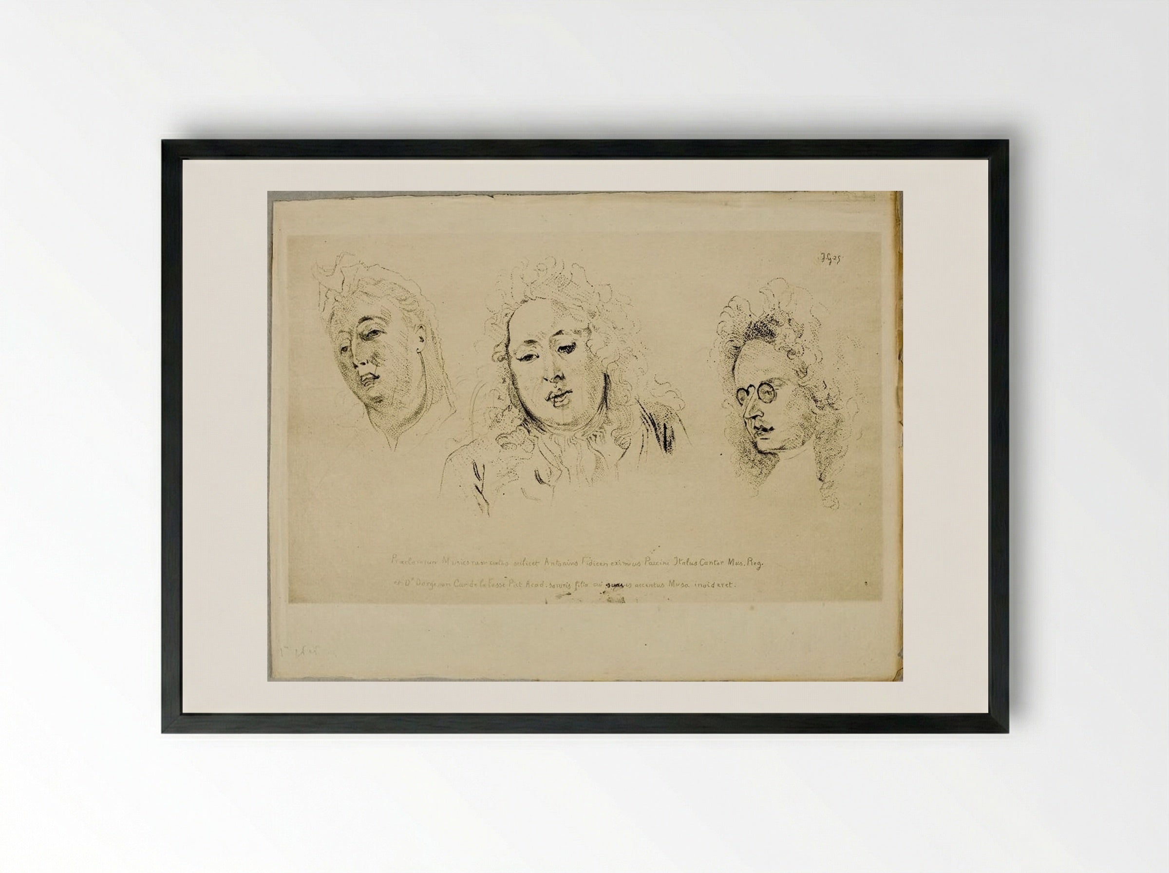 The Singers Dargenon and Paccini and the Musician Antoine - Jules de Goncourt - Framed Print Black