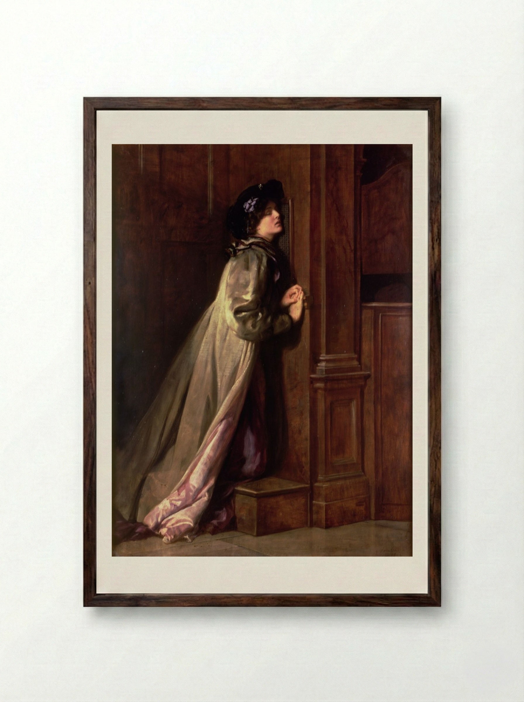 The Sinner - John Collier - Framed Print Dark Wood
