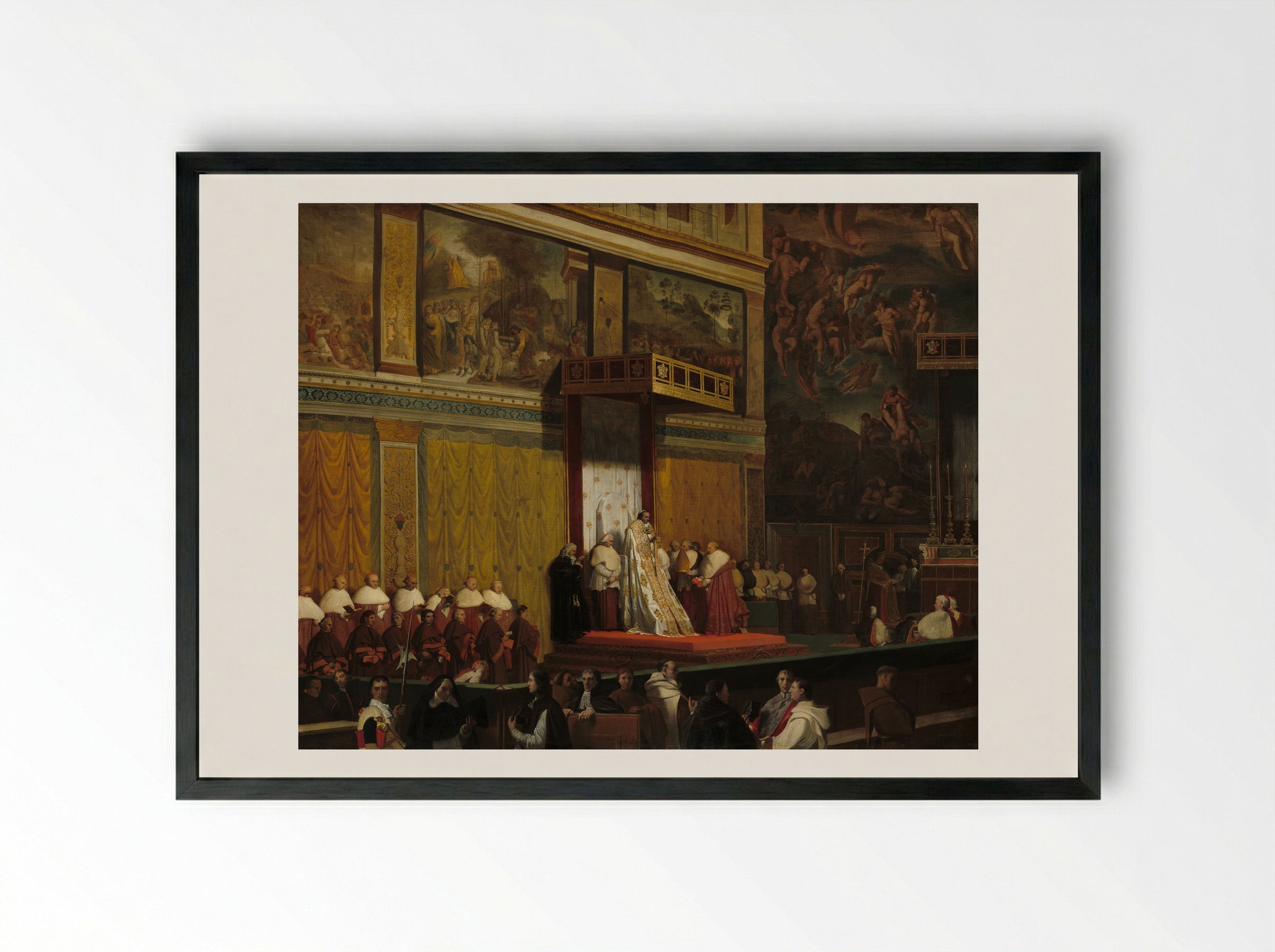 The Sistine Chapel - Jean Auguste Dominique Ingres - Framed Print Black