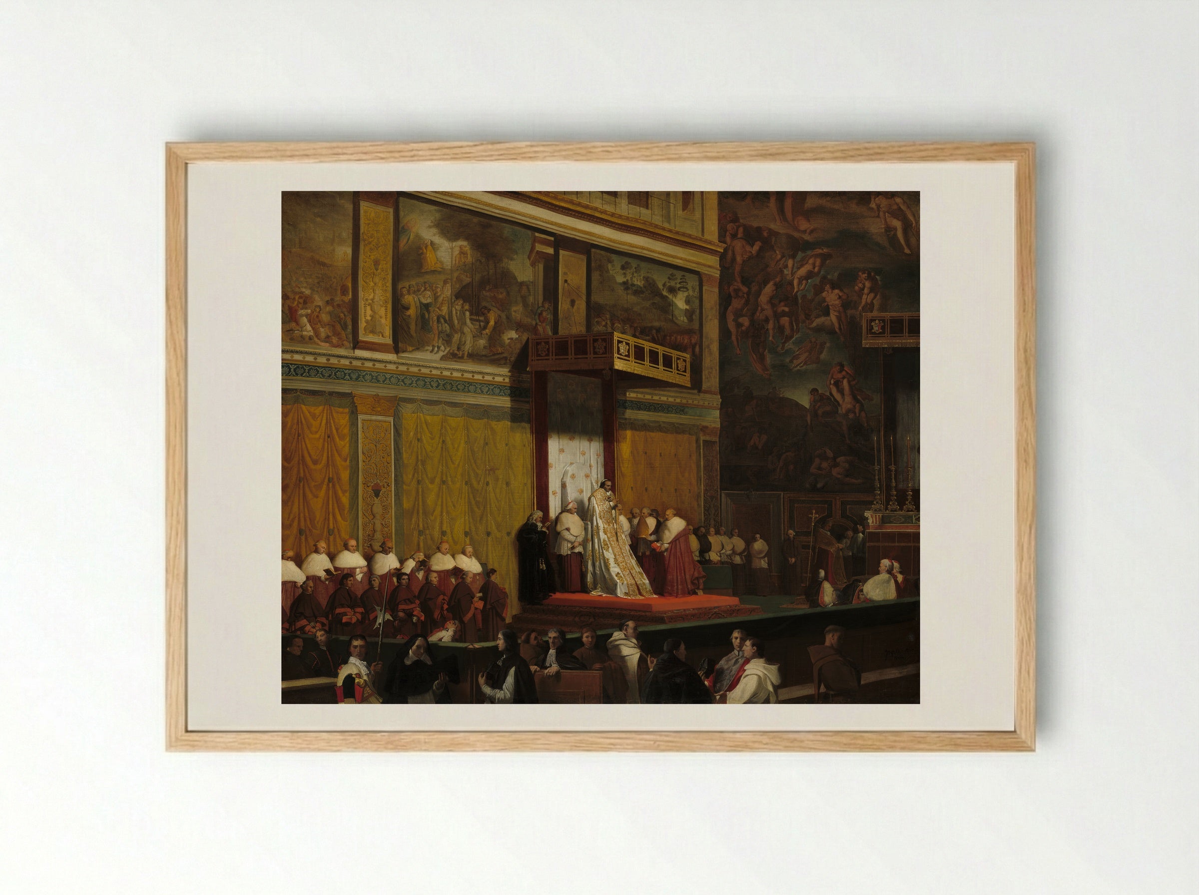 The Sistine Chapel - Jean Auguste Dominique Ingres - Framed Print Wood