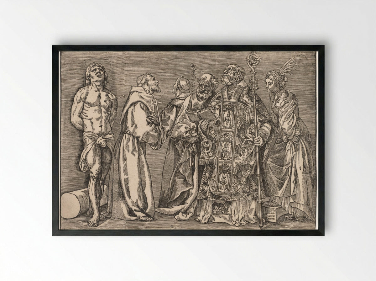 The Six Saints - Niccolo Boldrini - Framed Print Black