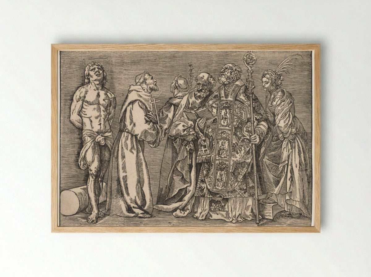 The Six Saints - Niccolo Boldrini - Framed Print Wood