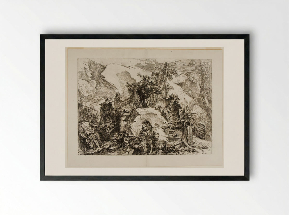 The Skeletons - Giovanni Battista Piranesi - Framed Print Black
