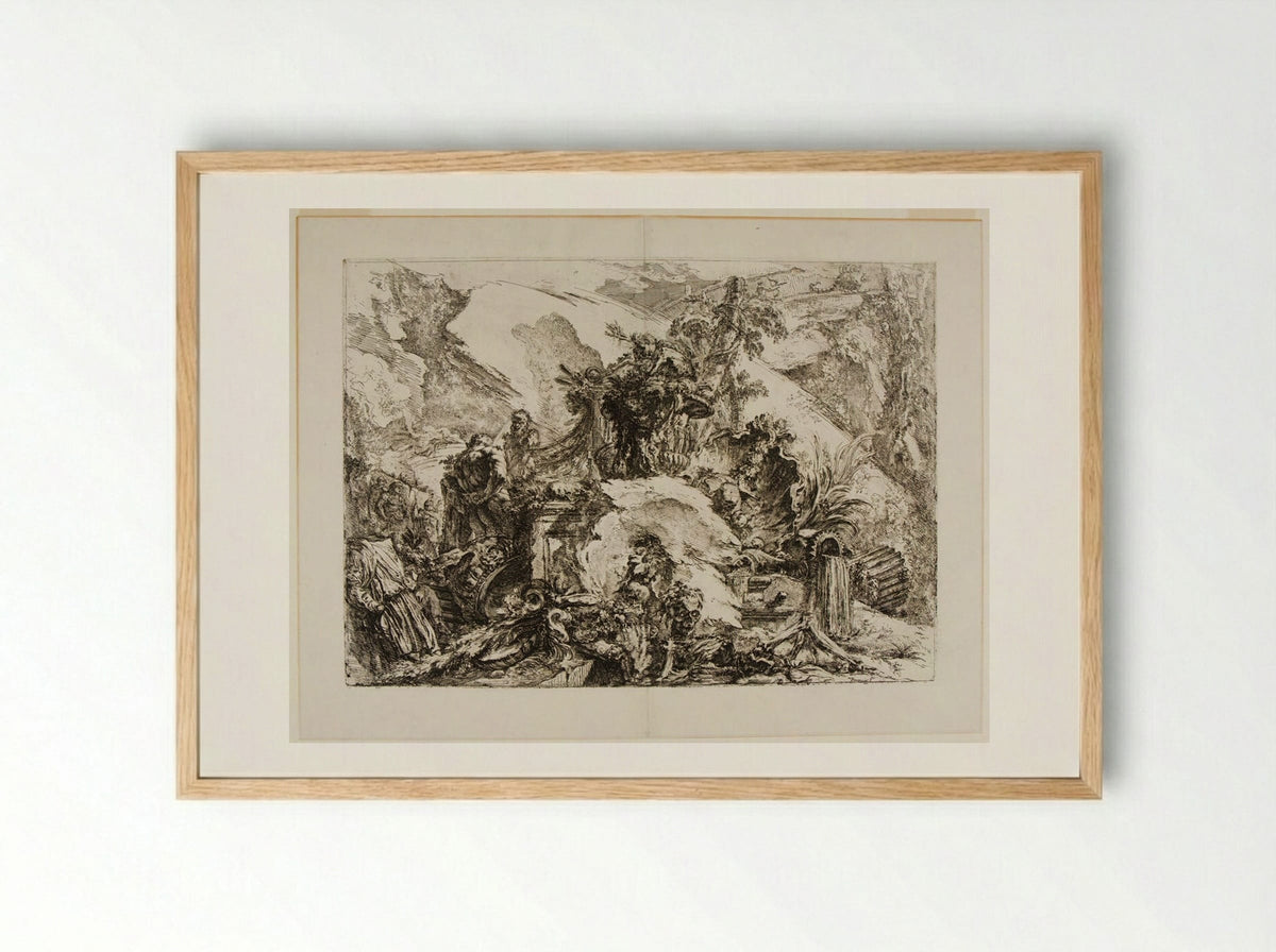 The Skeletons - Giovanni Battista Piranesi - Framed Print Wood
