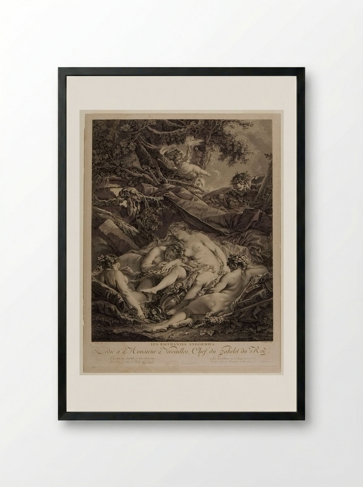 The Sleeping Bacchantes - René Gaillard - Framed Print Black