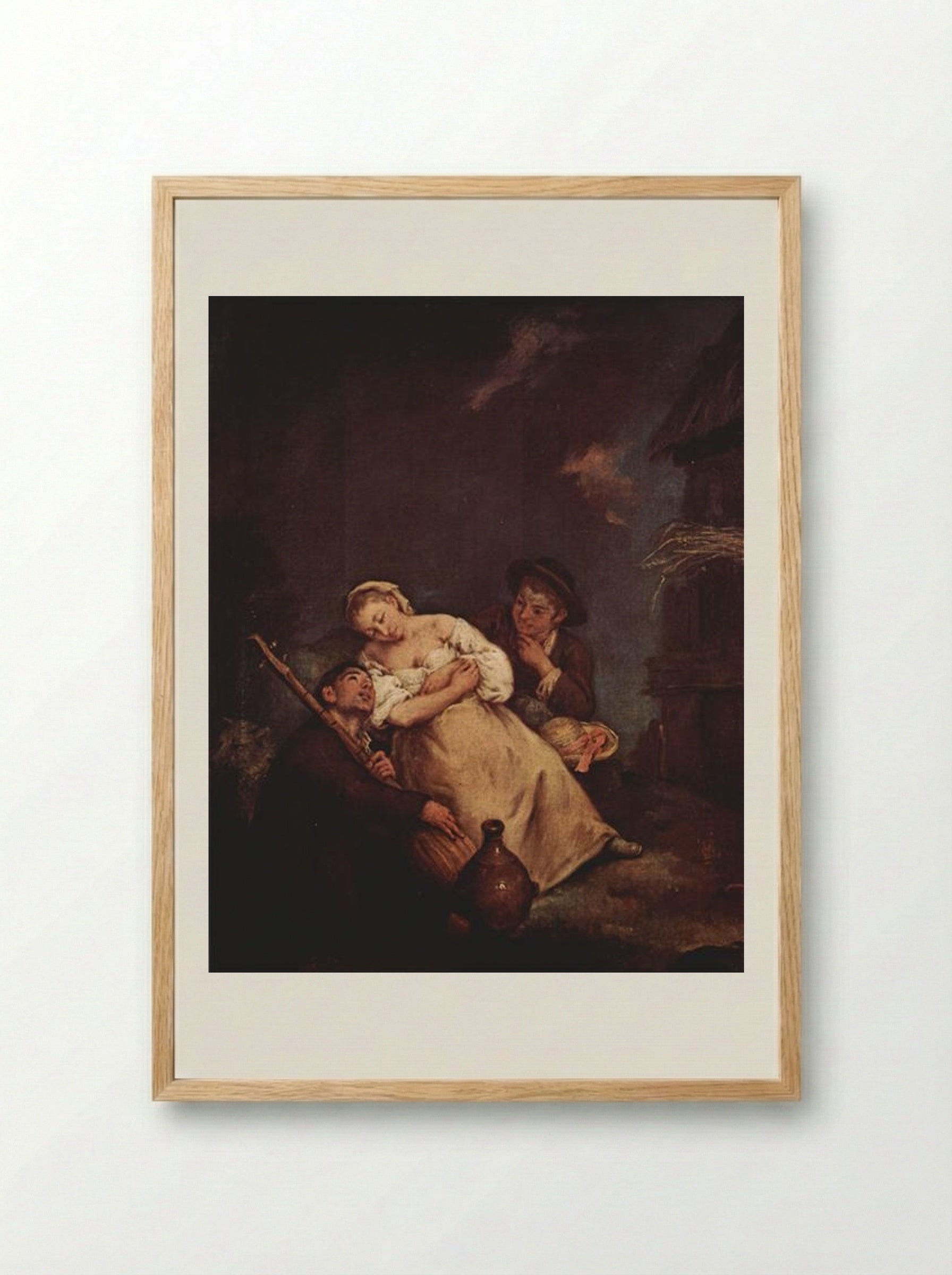 The Sleeping Woman - Pietro Longhi - Framed Print Wood