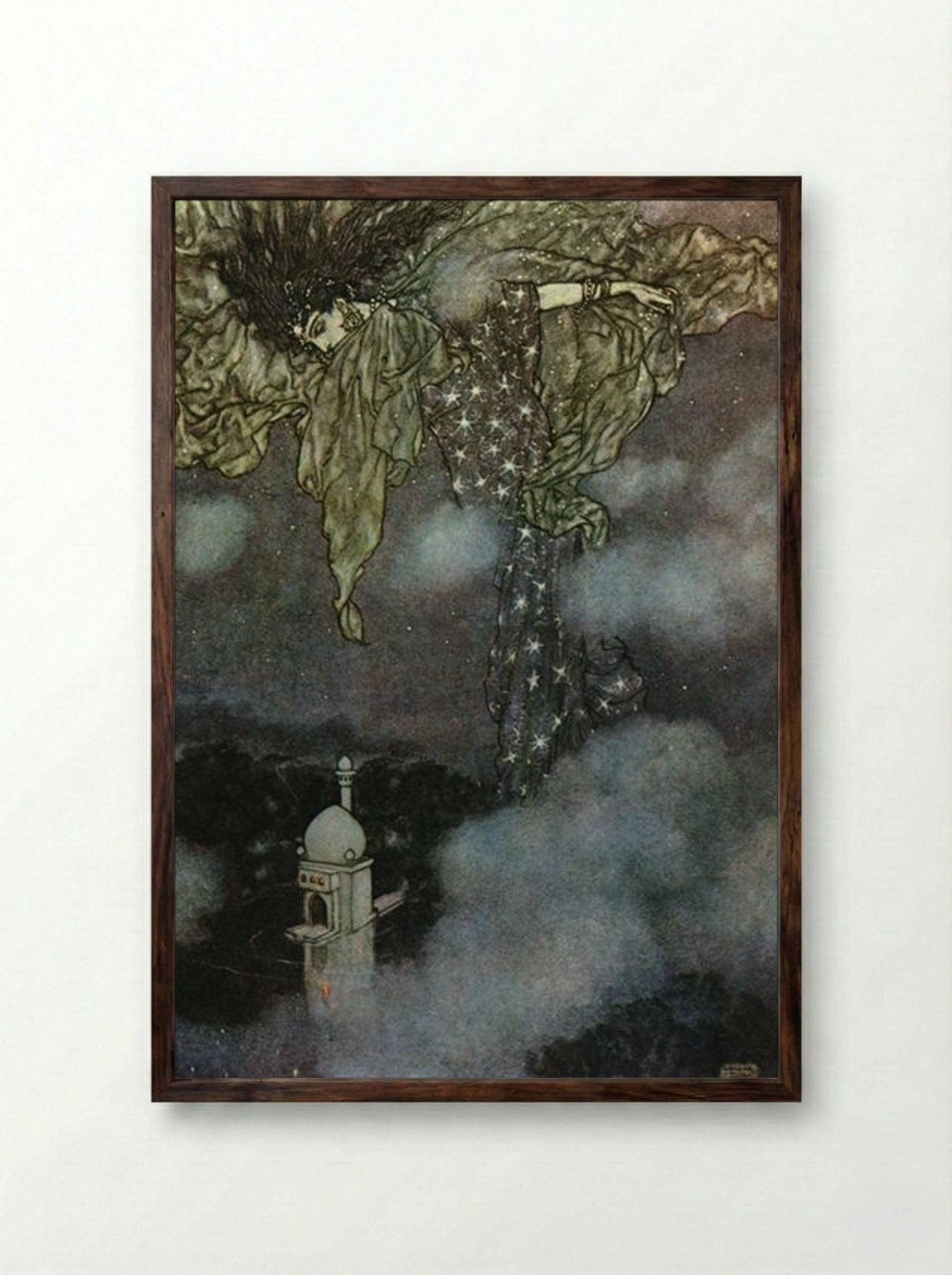 The Sleeve of Night - Edmund Dulac - Framed Print Dark Wood