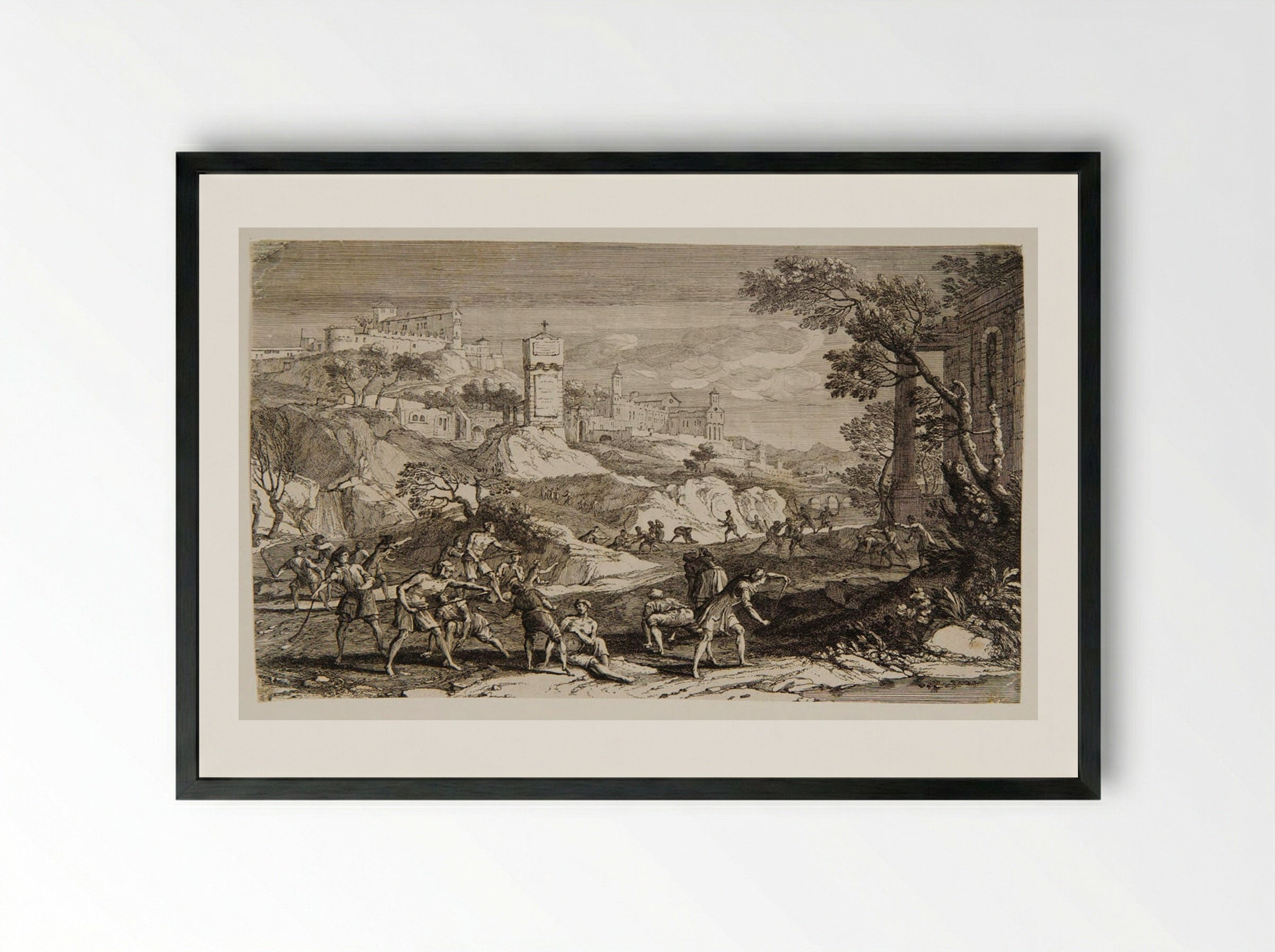 The Slingshot Exercises - Jean Rigaud - Framed Print Black