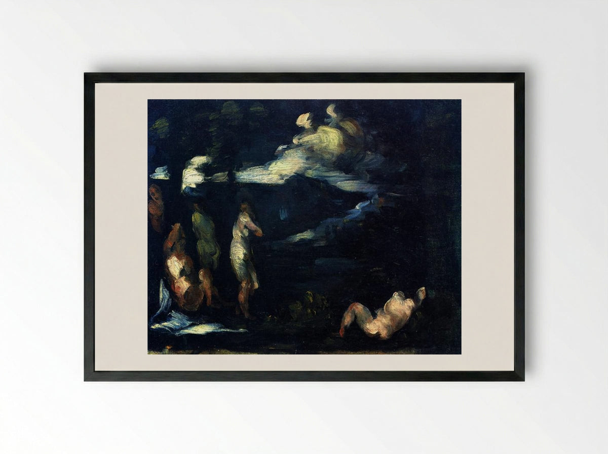 The Small Bathers - Paul Cézanne - Framed Print Black