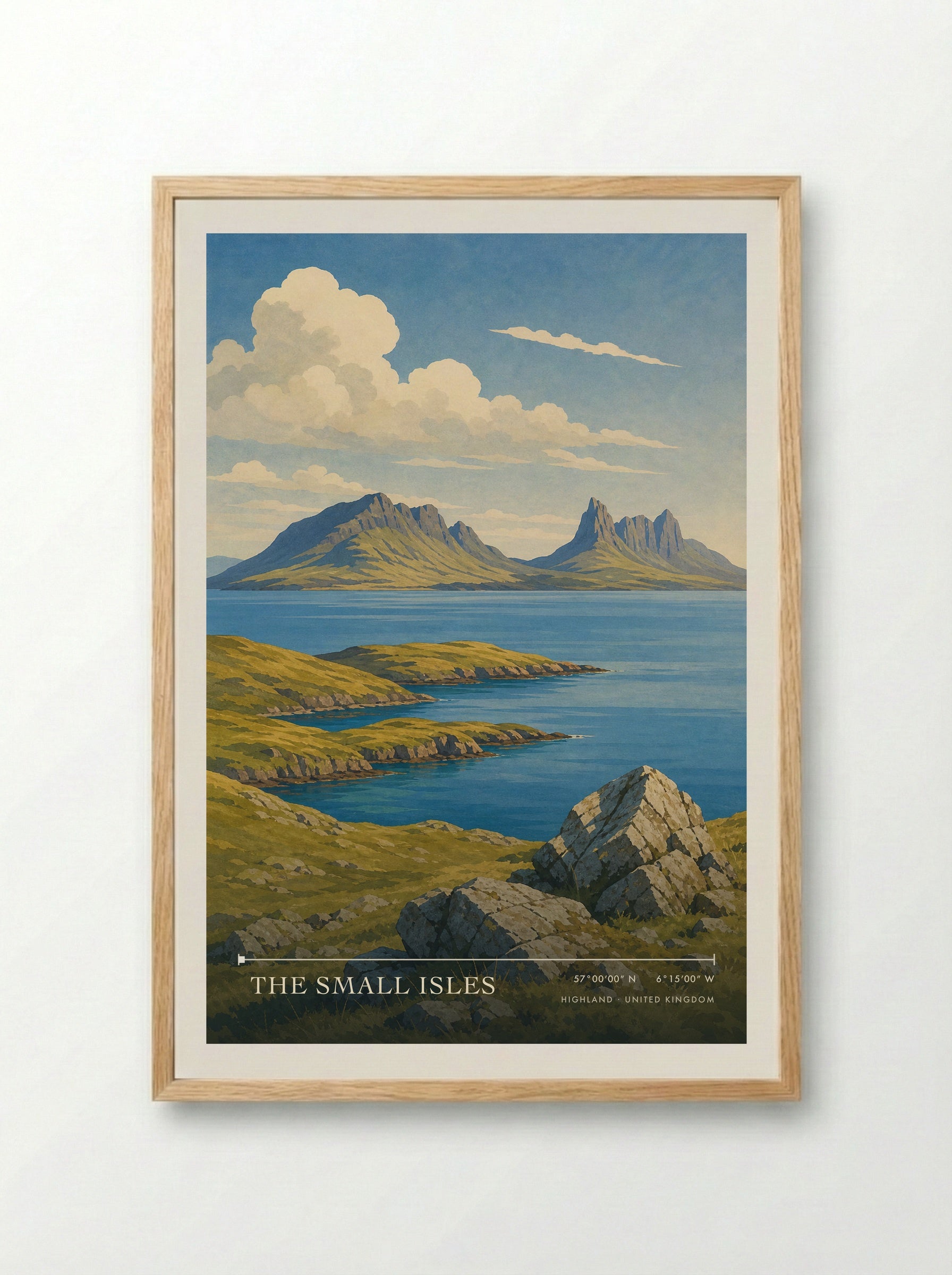 The Small Isles Highland United Kingdom Travel Poster - Framed Print Wood