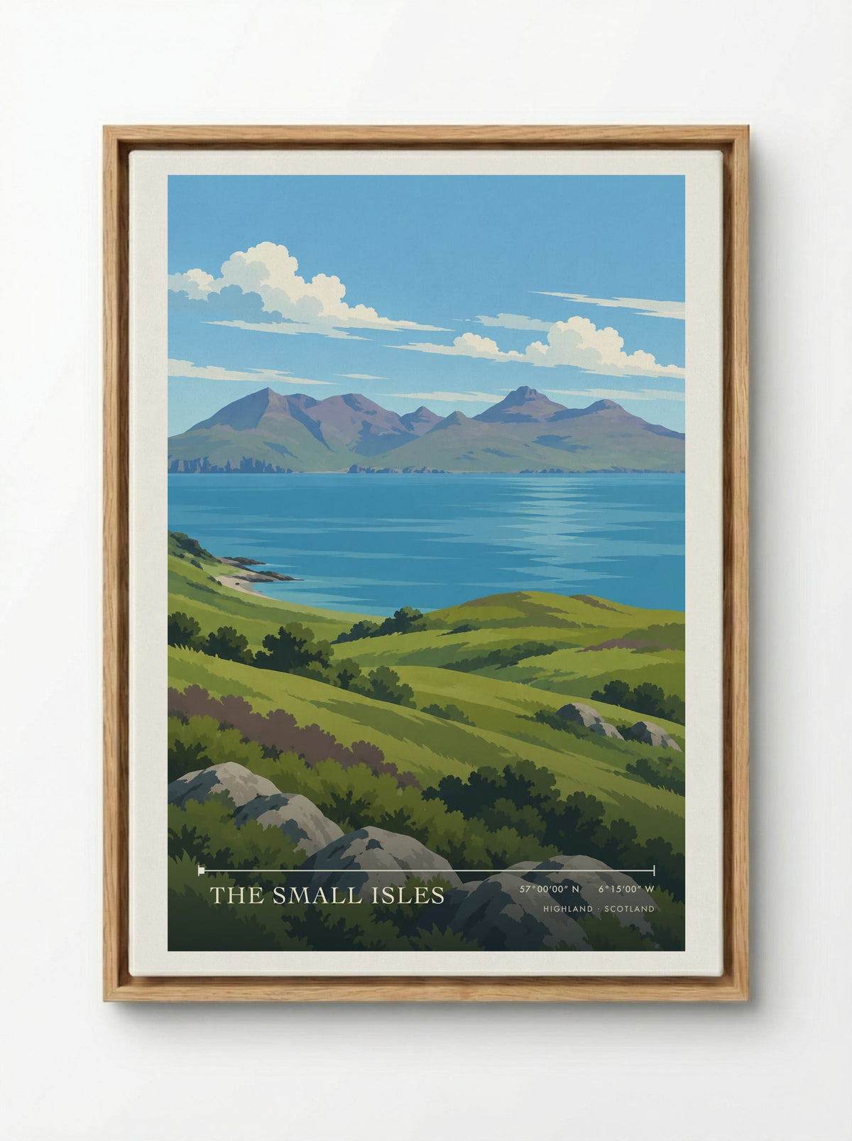 The Small Isles, Highland | Travel Poster - Framed Canvas Wood