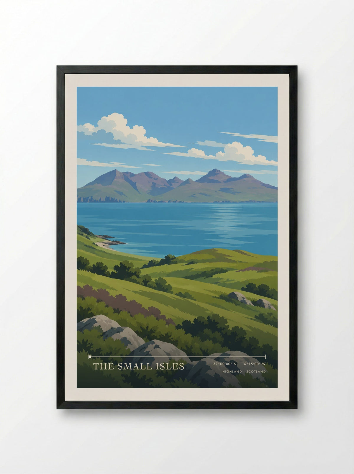 The Small Isles, Highland | Travel Poster - Framed Print Black