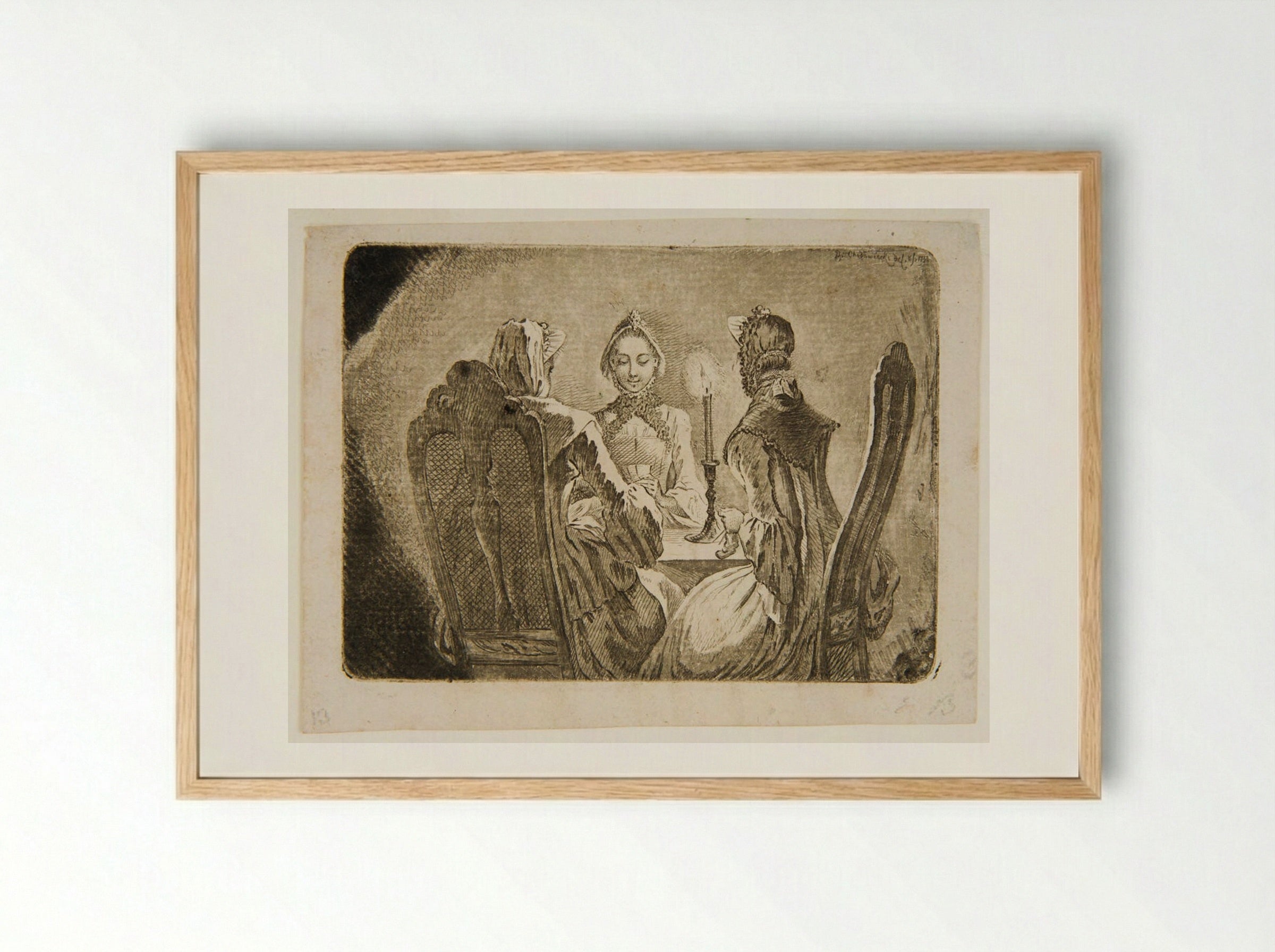 The Small Ombre Table - Daniel Nikolaus Chodowiecki - Framed Print Wood