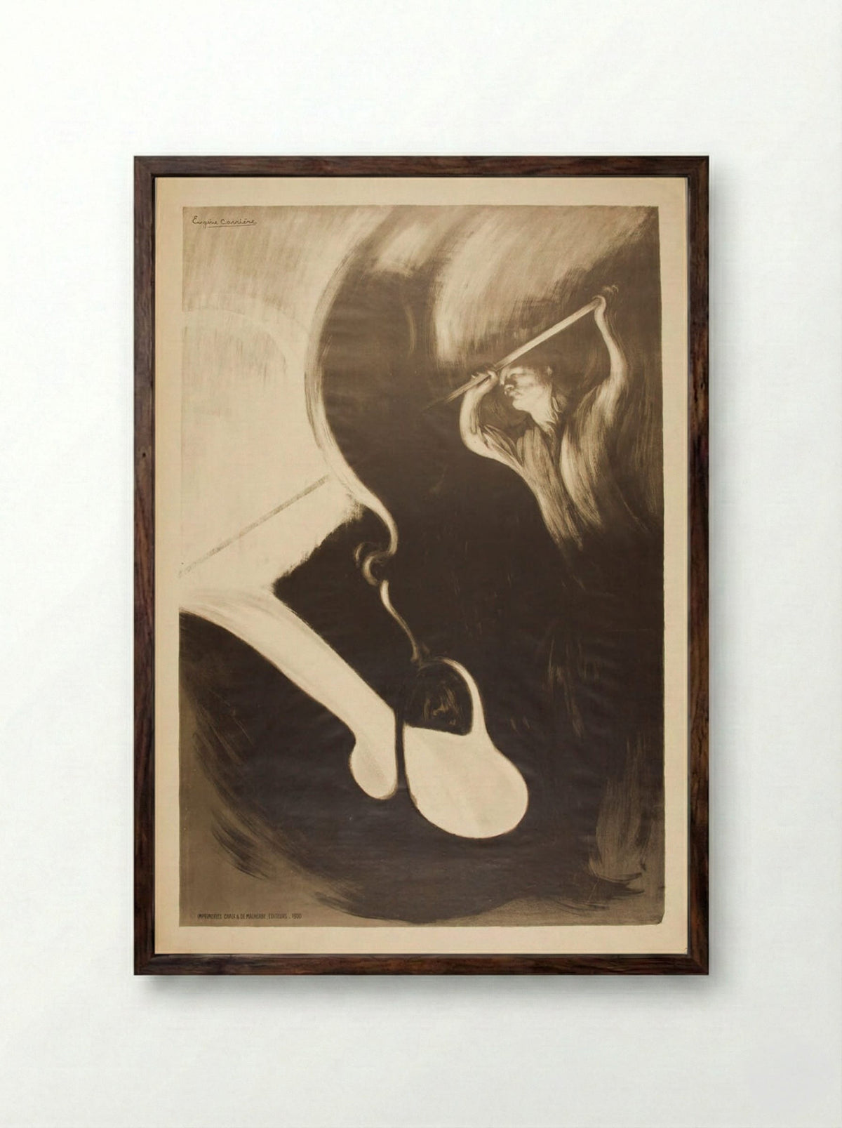 The Smelter - Eugène Carrière - Framed Print Dark Wood