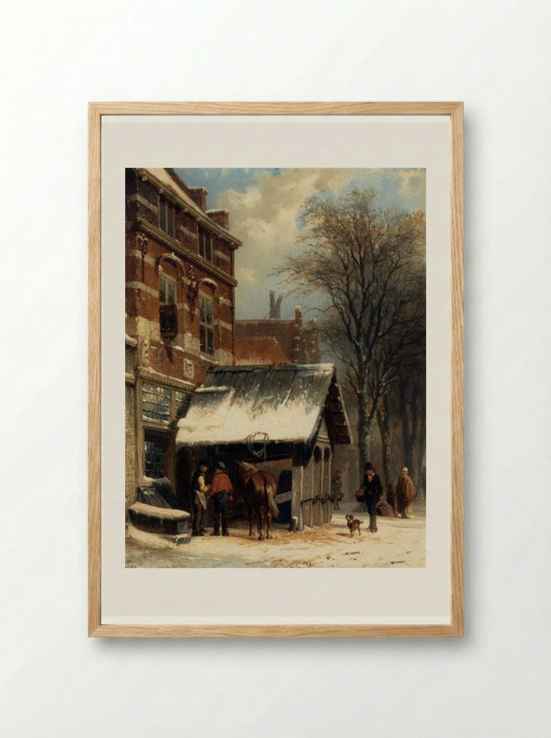 The Smithy of Culemborg in the Winter - Cornelis Springer - Framed Print Wood
