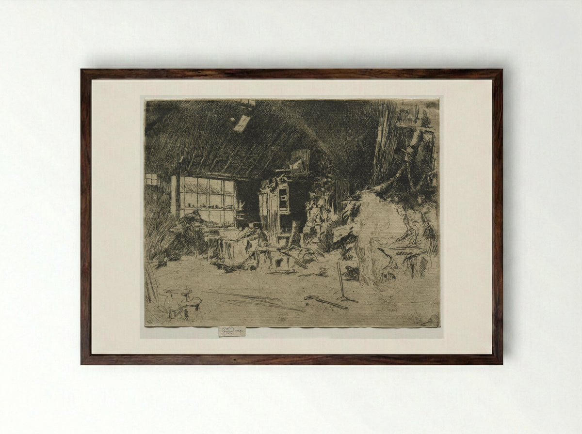The Smithy - James McNeill Whistler - Framed Print Dark Wood