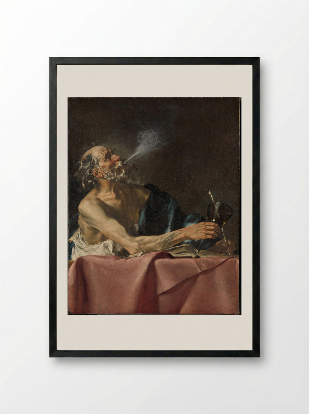 The Smoker: An Allegory of Transience - Hendrick van Someren - Framed Print Black
