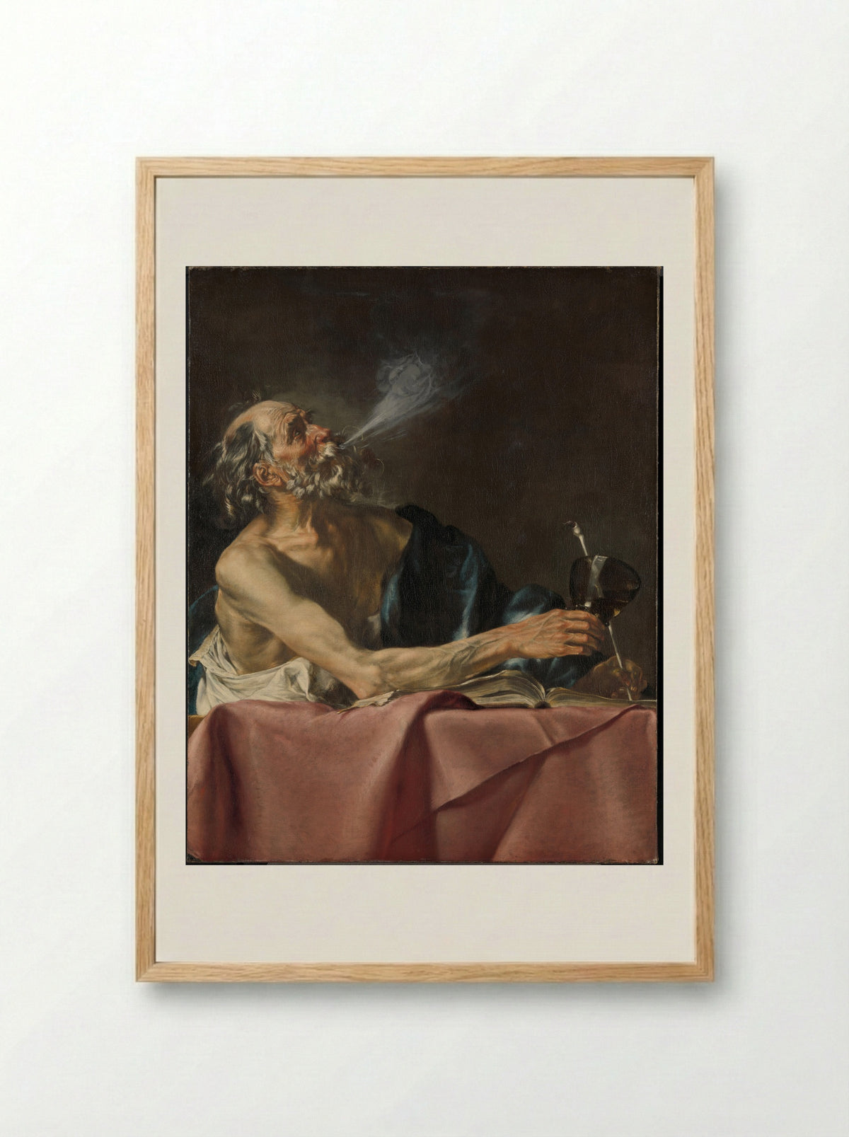 The Smoker: An Allegory of Transience - Hendrick van Someren - Framed Print Wood