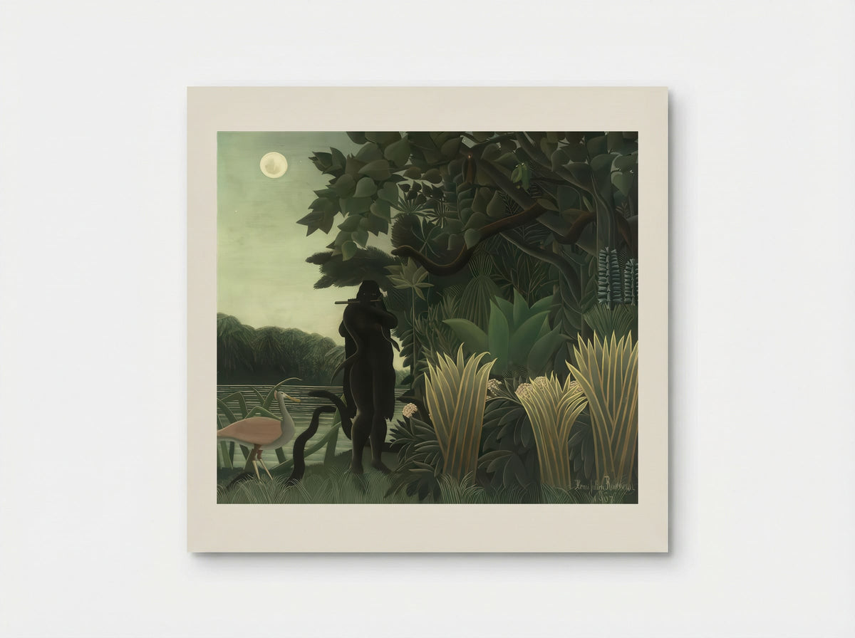 The Snake Charmer by Henri Rousseau – Naïve Art Jungle Mystery Print - Poster