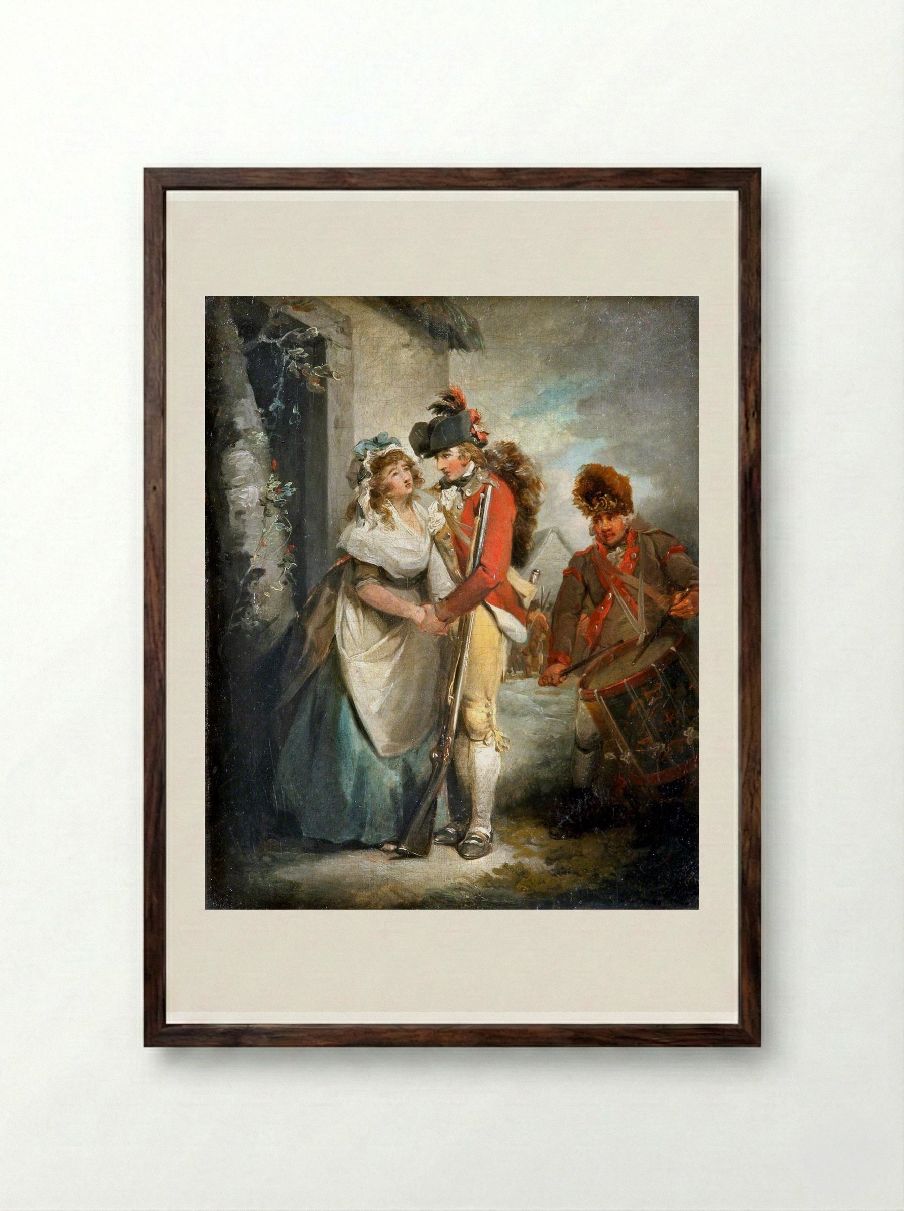 The Soldier's Departure - George Morland - Framed Print Dark Wood