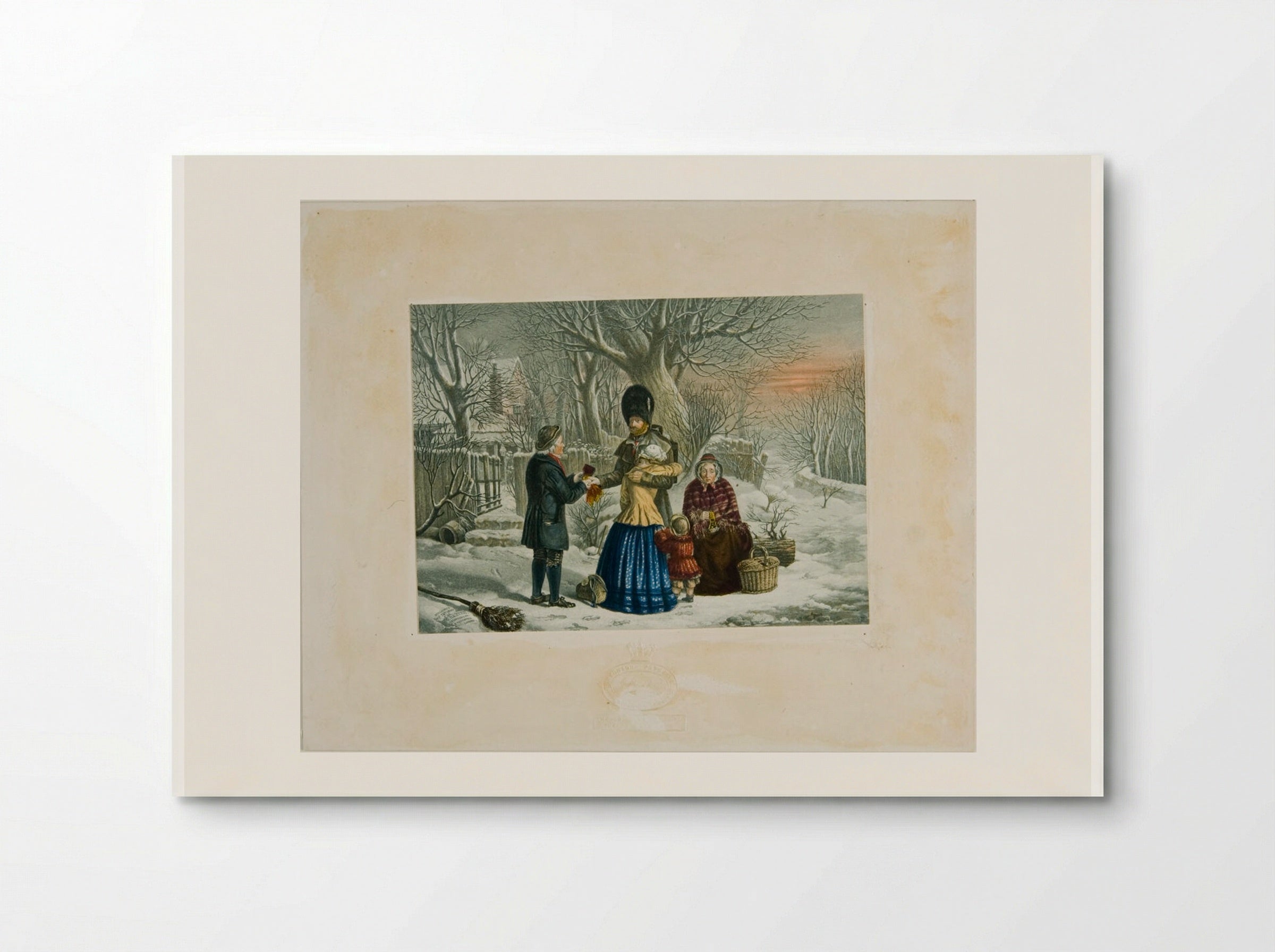 The Soldier's Farewell, the Parent's Gift - George Baxter - Poster