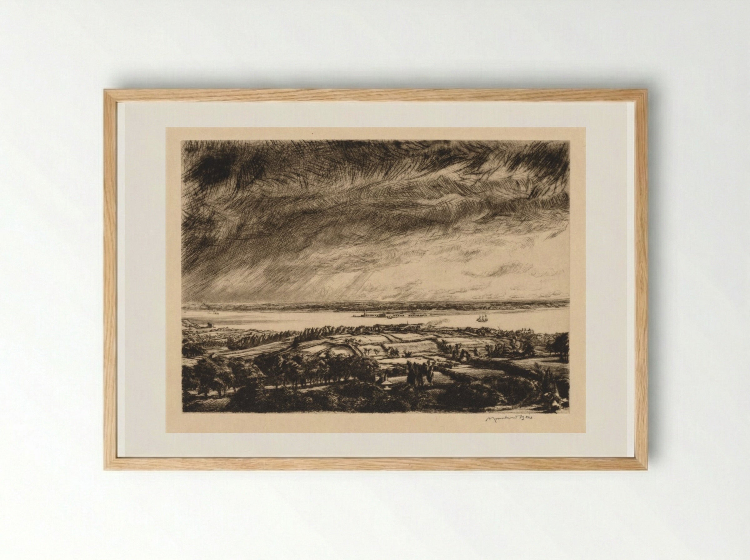 The Solent - Muirhead Bone - Framed Print Wood