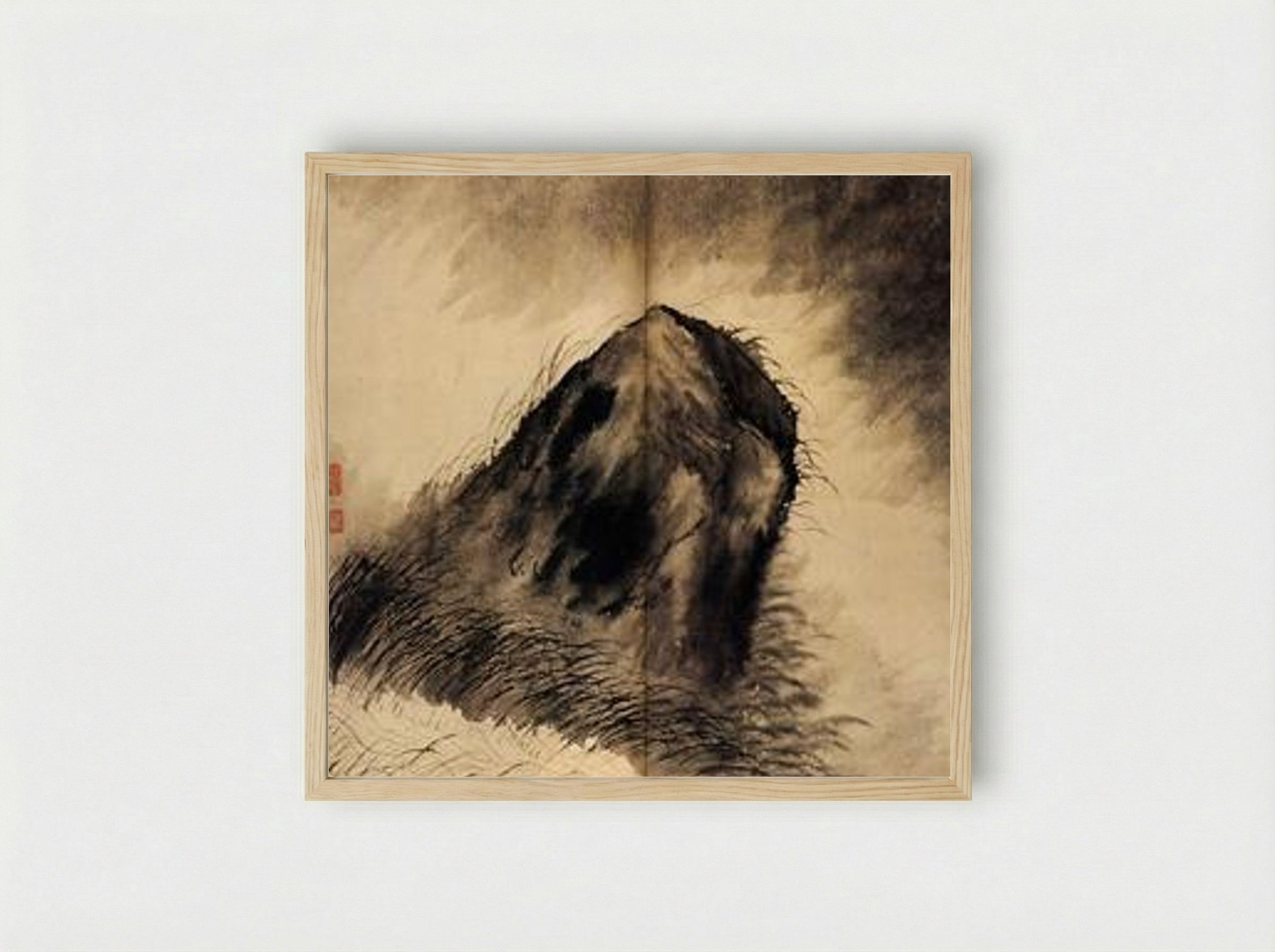 The Solitary Roc - Shitao - Framed Print Wood