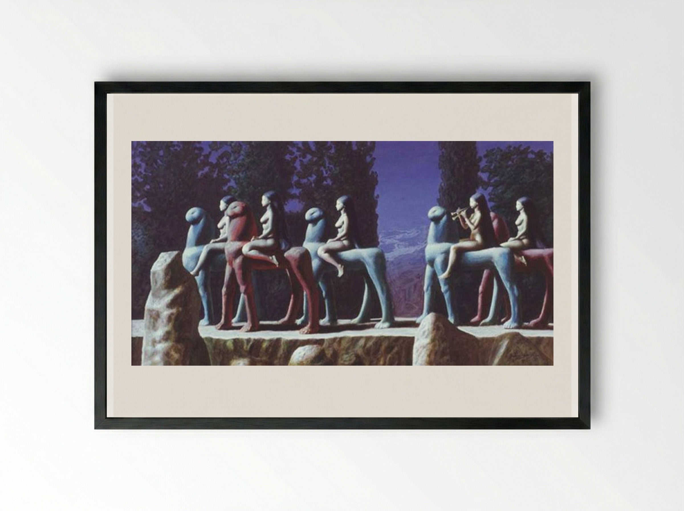 The Sonata of the Moon - Sabin Balasa - Framed Print Black