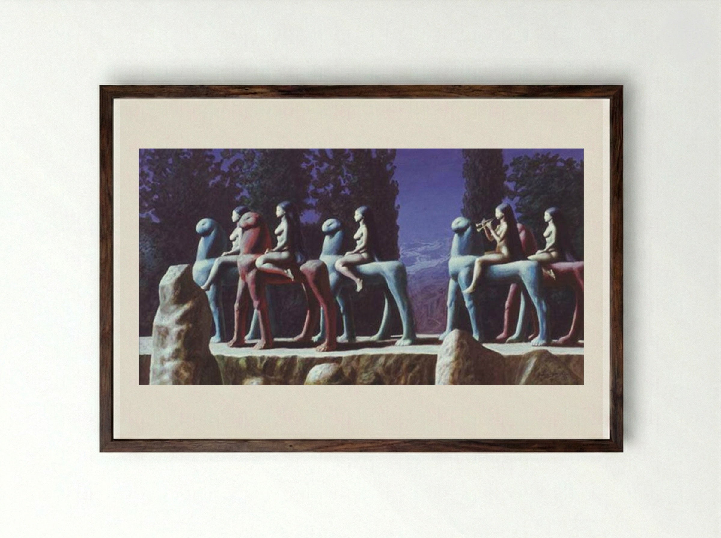The Sonata of the Moon - Sabin Balasa - Framed Print Dark Wood