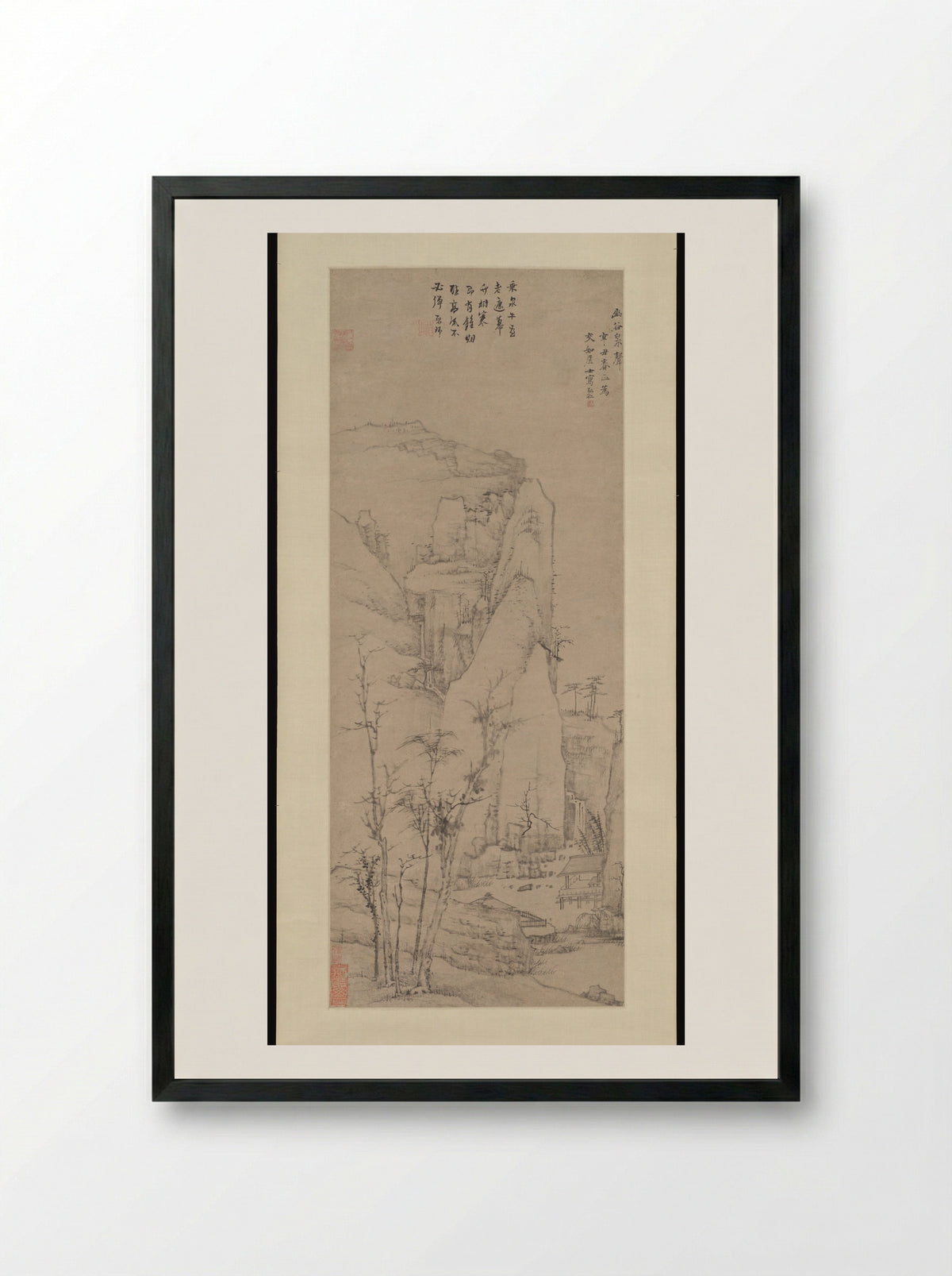 The Sound of Spring in a Lonely Valley - Hongren - Framed Print Black
