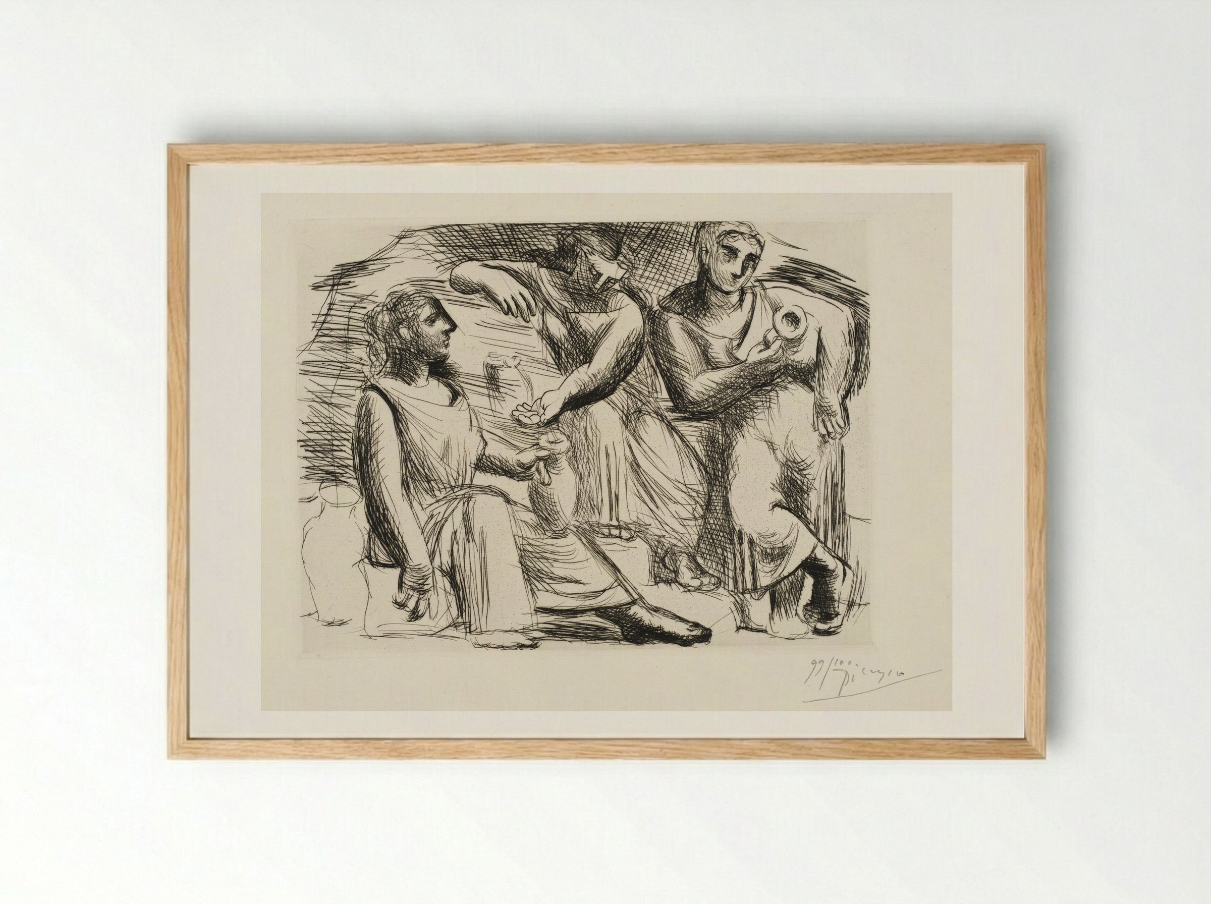 The Source (Three Women at the Fountain) - Pablo Ruiz Picasso - Framed Print Wood