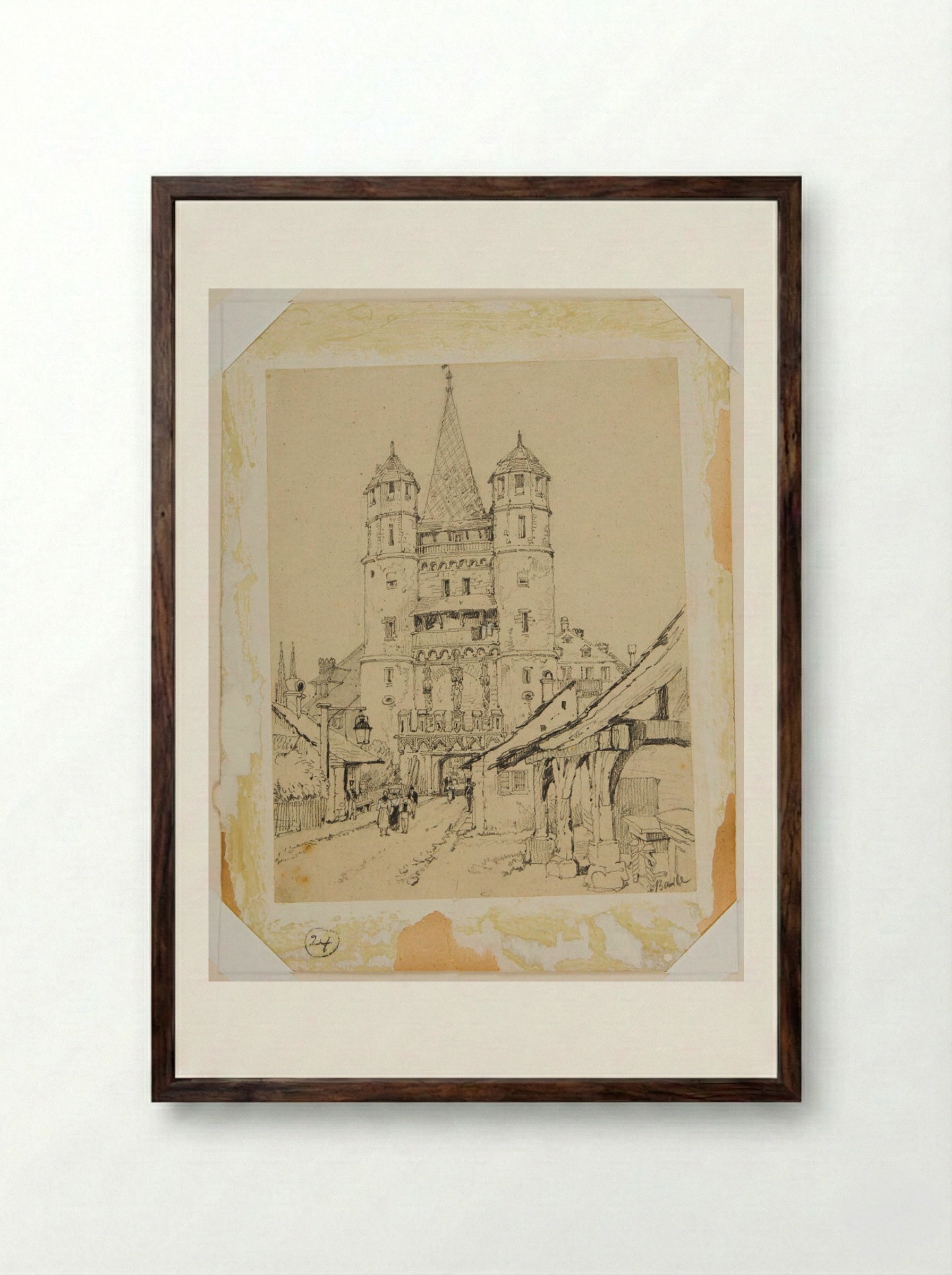 The Spalentor, Basel - Samuel Prout - Framed Print Dark Wood