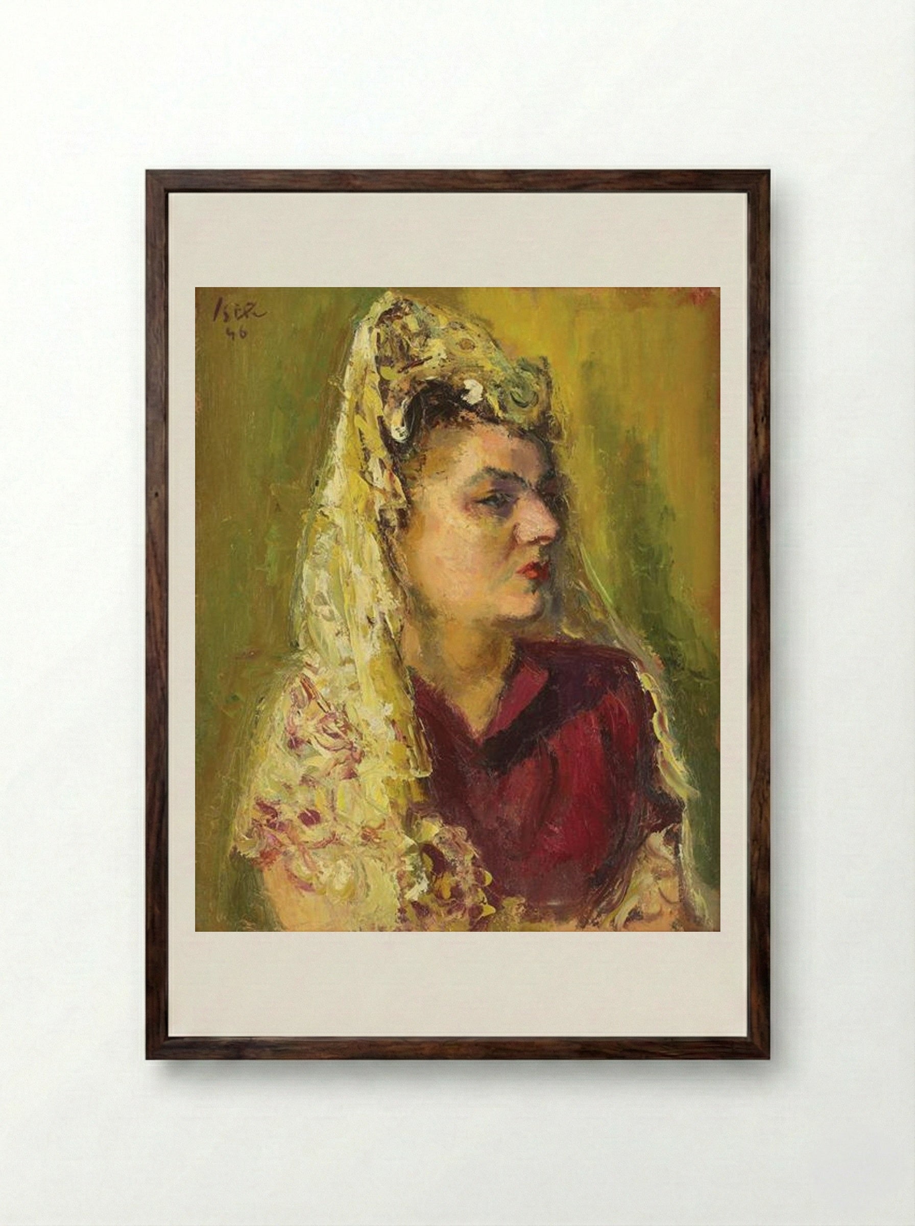 The Spanish Woman - Iosif Iser - Framed Print Dark Wood