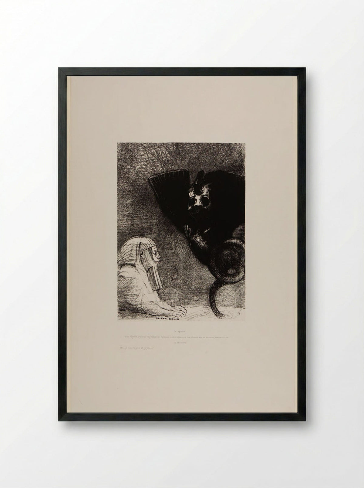 The Sphinx and the Chimera - Odilon Redon - Framed Print Black