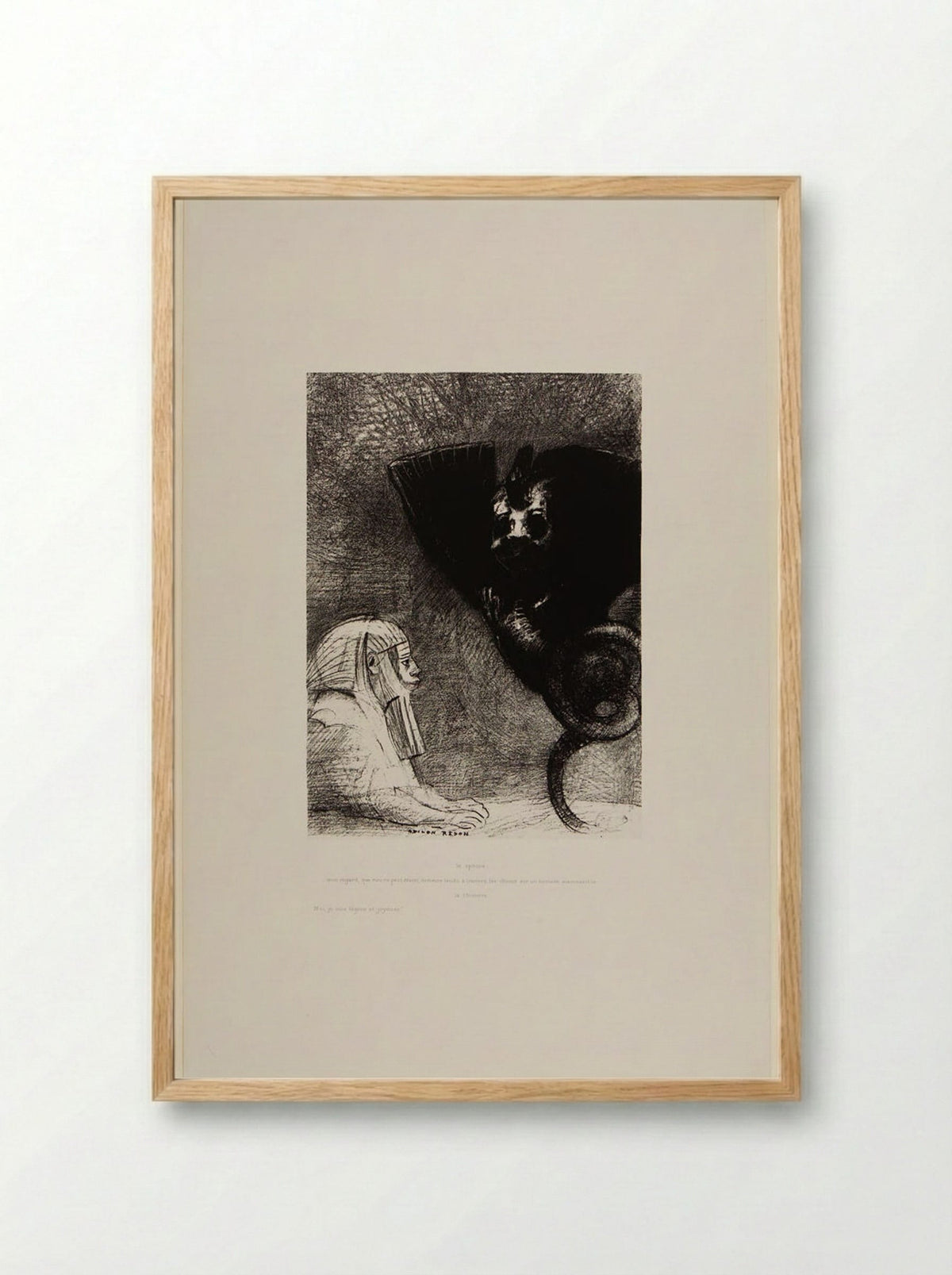 The Sphinx and the Chimera - Odilon Redon - Framed Print Wood