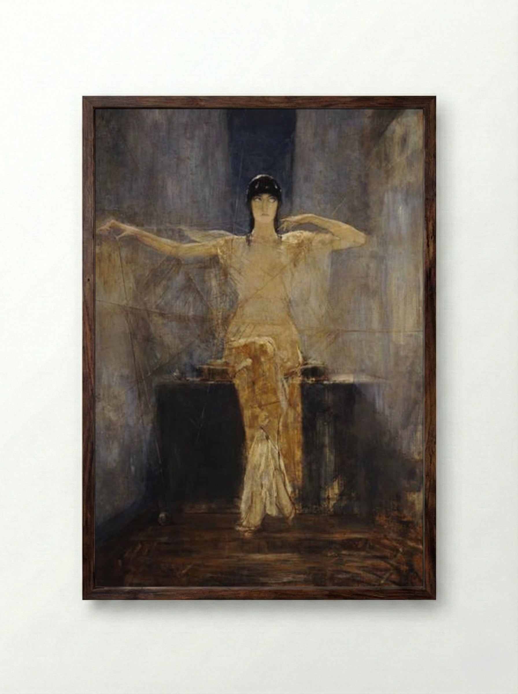 The Spider - Nikolaos Gyzis - Framed Print Dark Wood